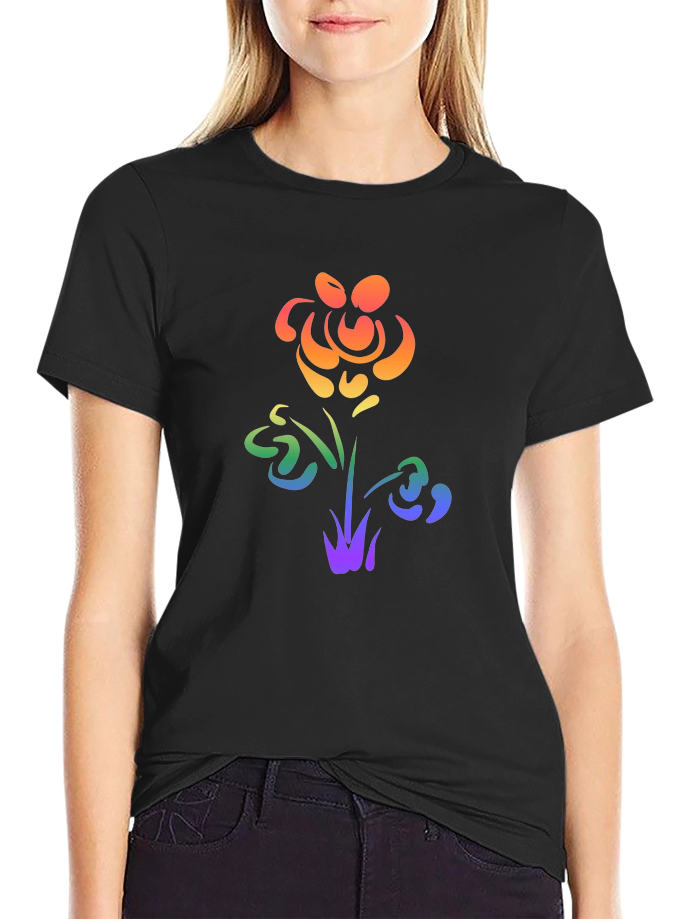 Rainbow Flower Graphic Tee - Pride Apparel
