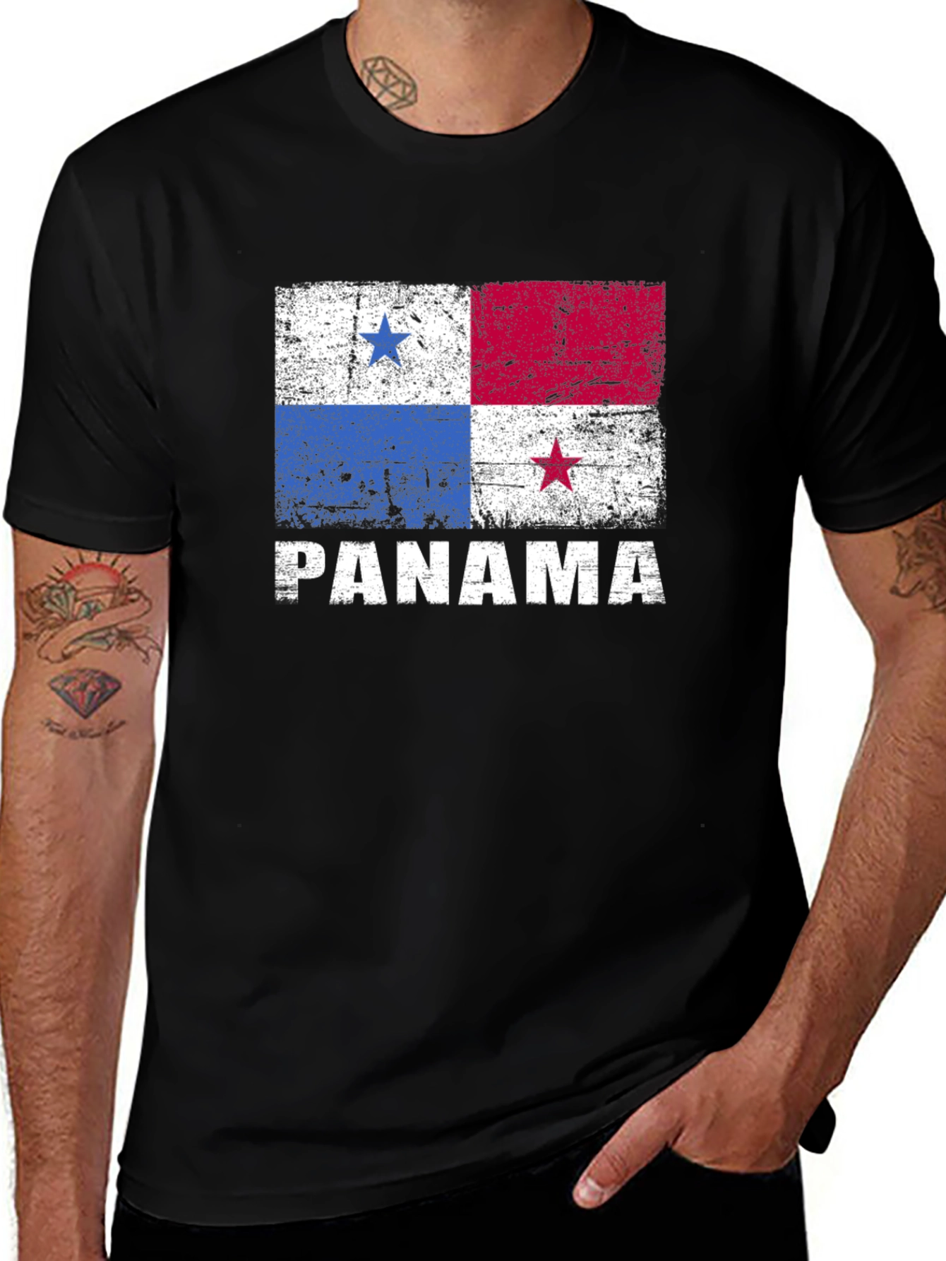 Panama Flag T-Shirt Distressed Graphic Tee