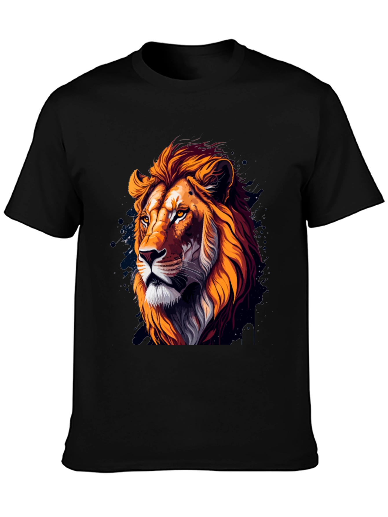 Lion Head Graphic Black T-Shirt