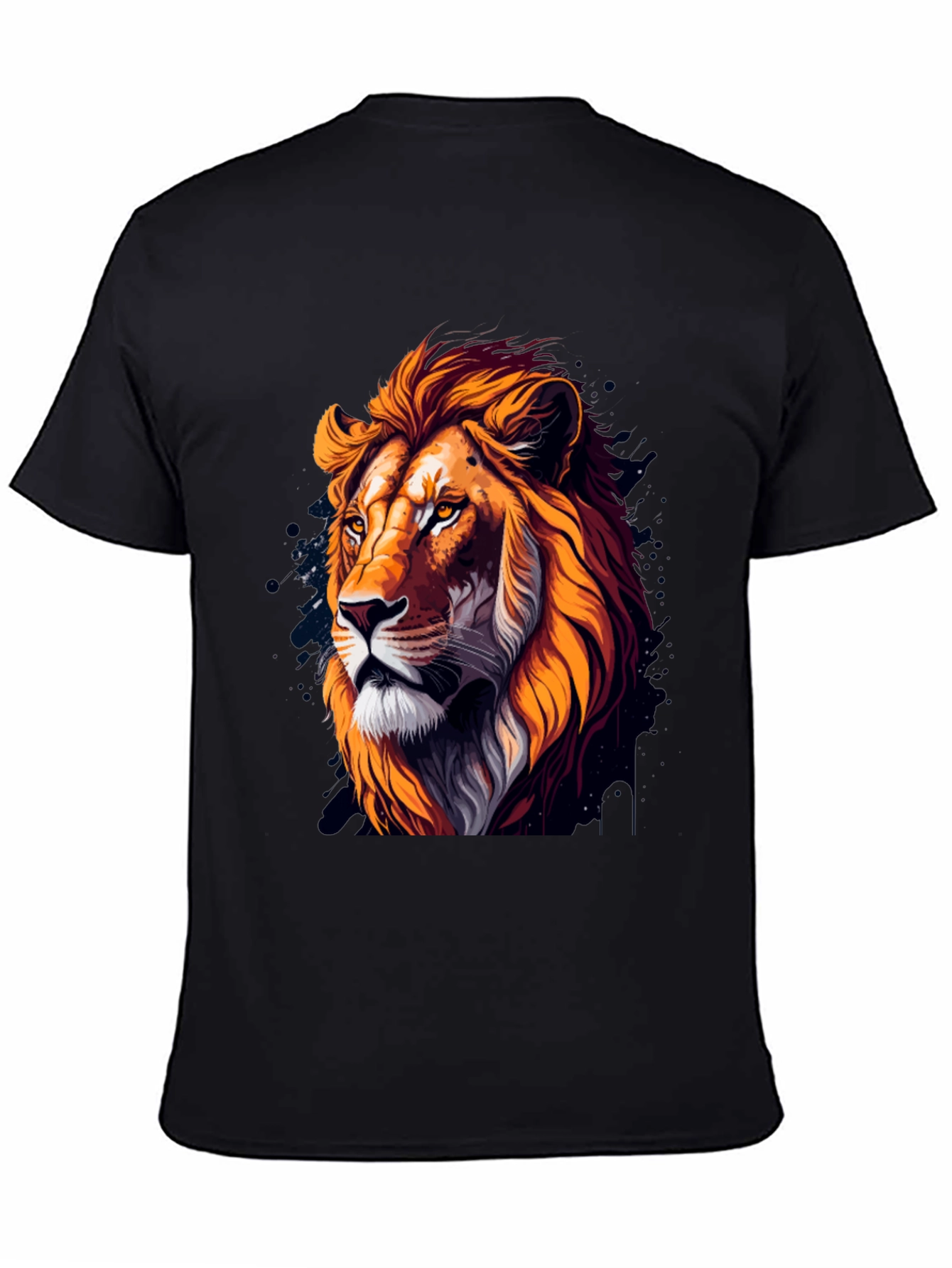Lion Head Graphic Black T-Shirt