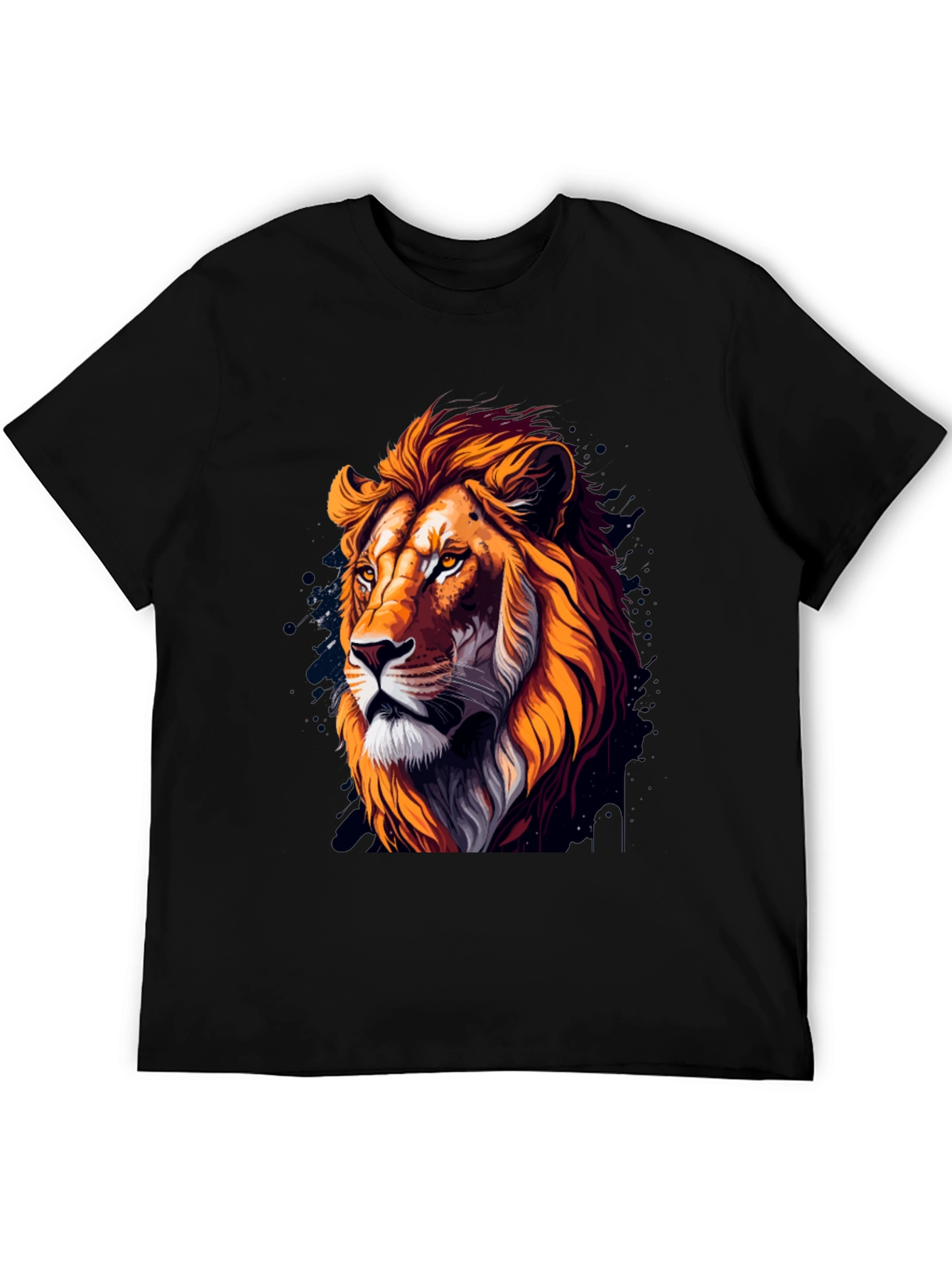 Lion Head Graphic Black T-Shirt