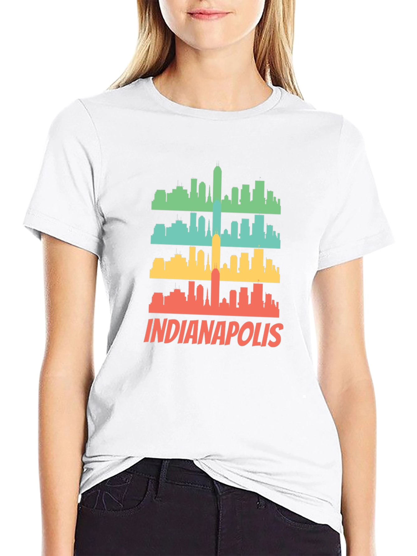 Indianapolis Skyline Retro T-Shirt