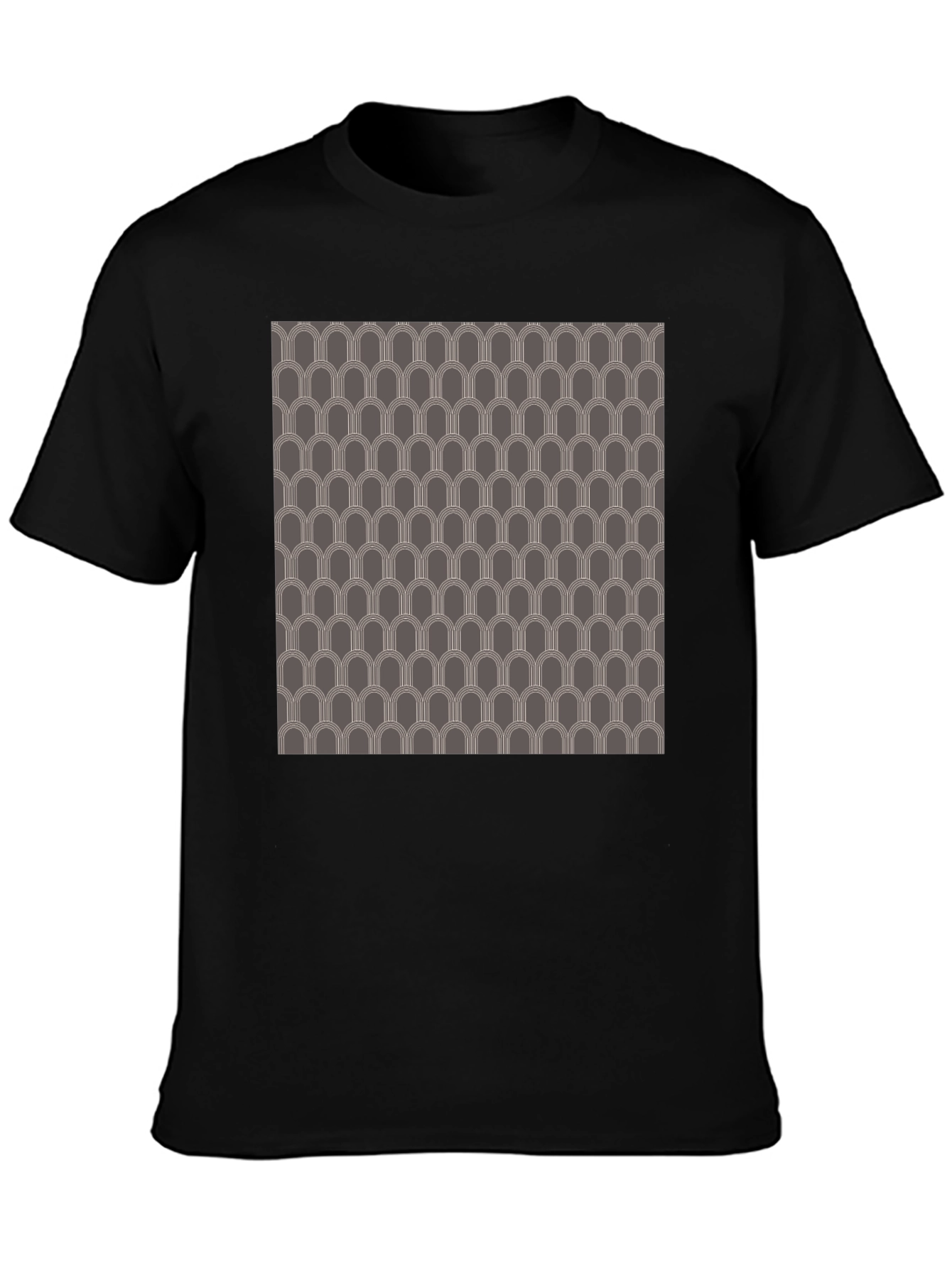 Retro Pattern Black T-Shirt