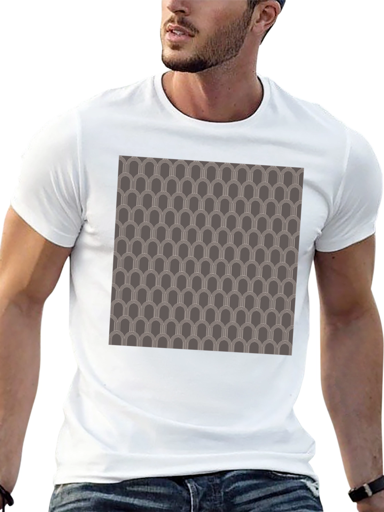 Retro Pattern Black T-Shirt