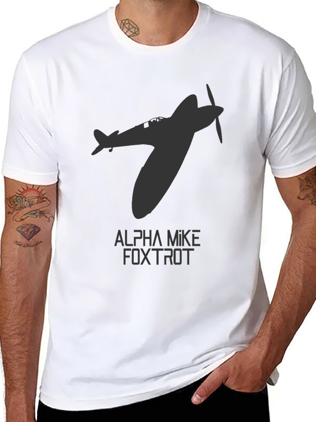 Spitfire Plane Graphic T-Shirt - Aviation Enthusiast Tee
