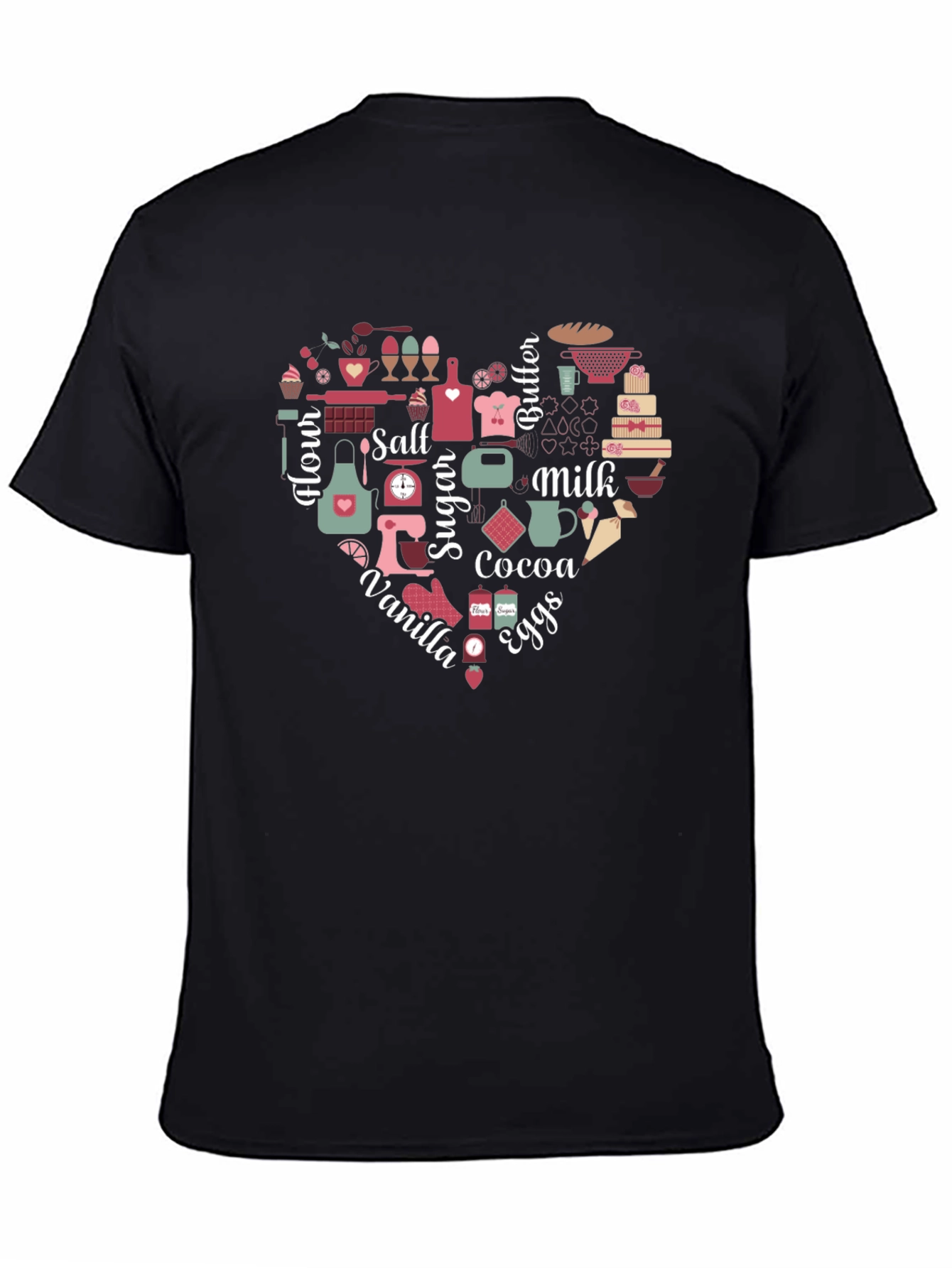 Baking Ingredients Heart Graphic Tee