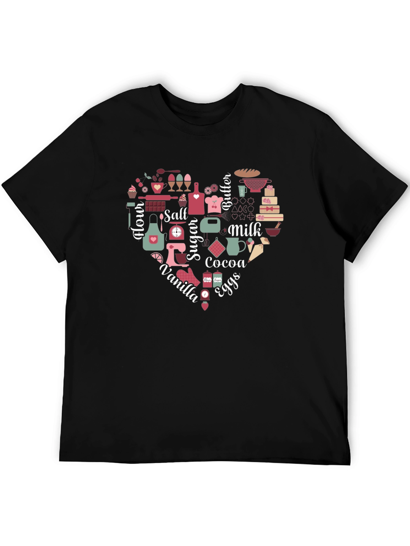 Baking Ingredients Heart Graphic Tee
