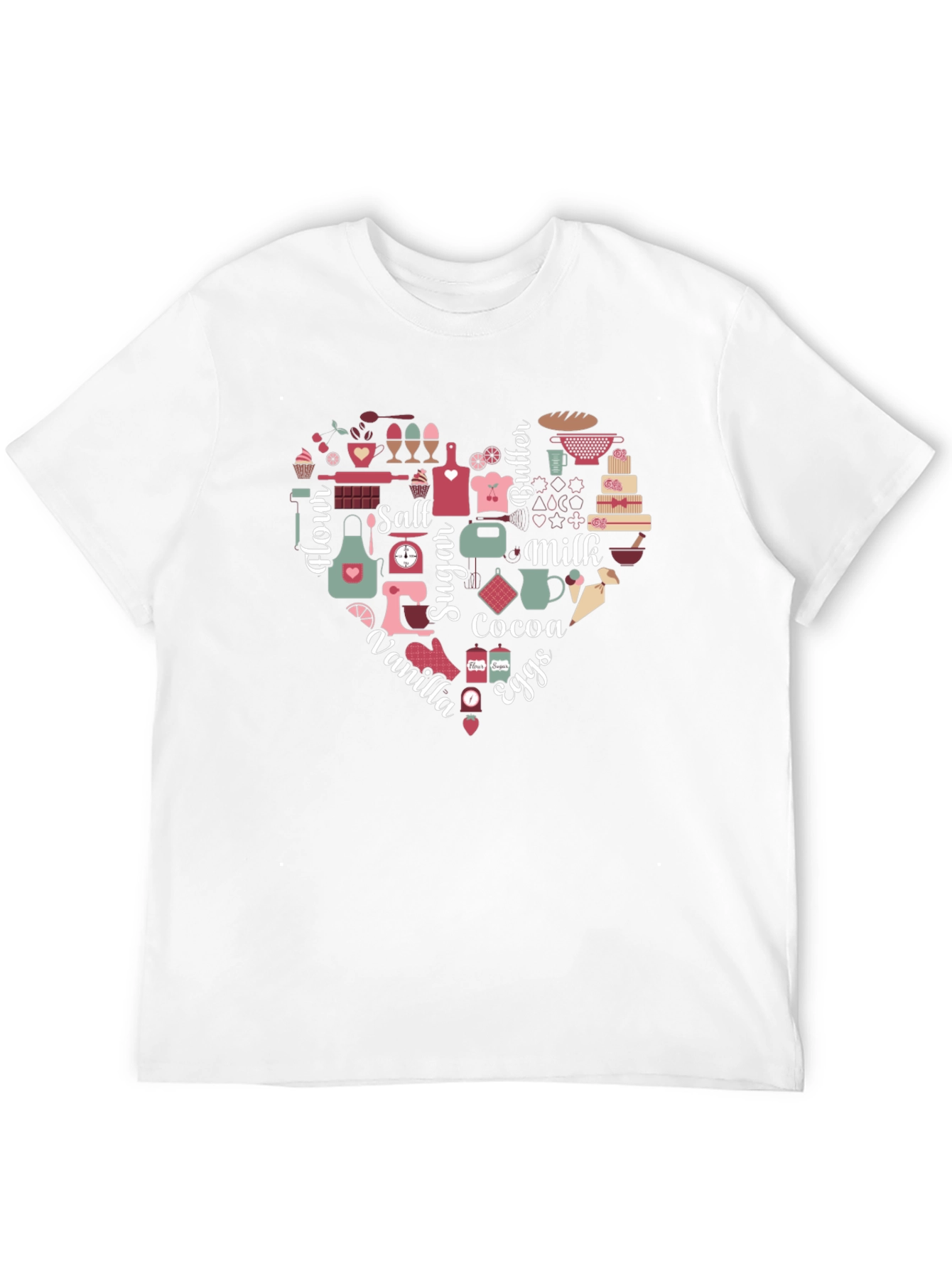Baking Ingredients Heart Graphic Tee