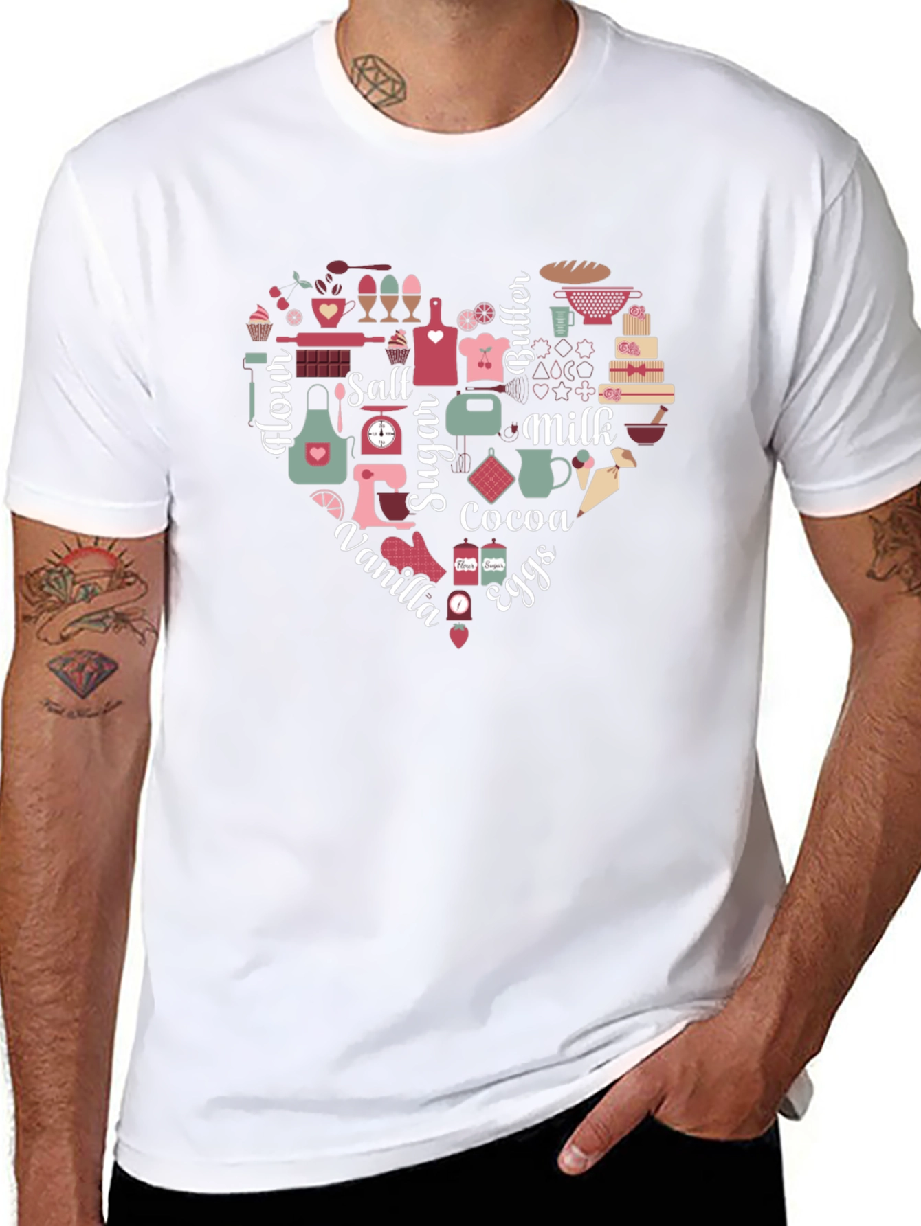 Baking Ingredients Heart Graphic Tee