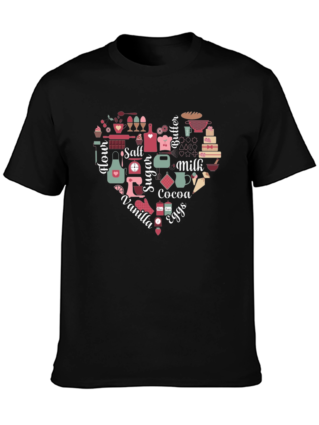 Baking Ingredients Heart Graphic Tee