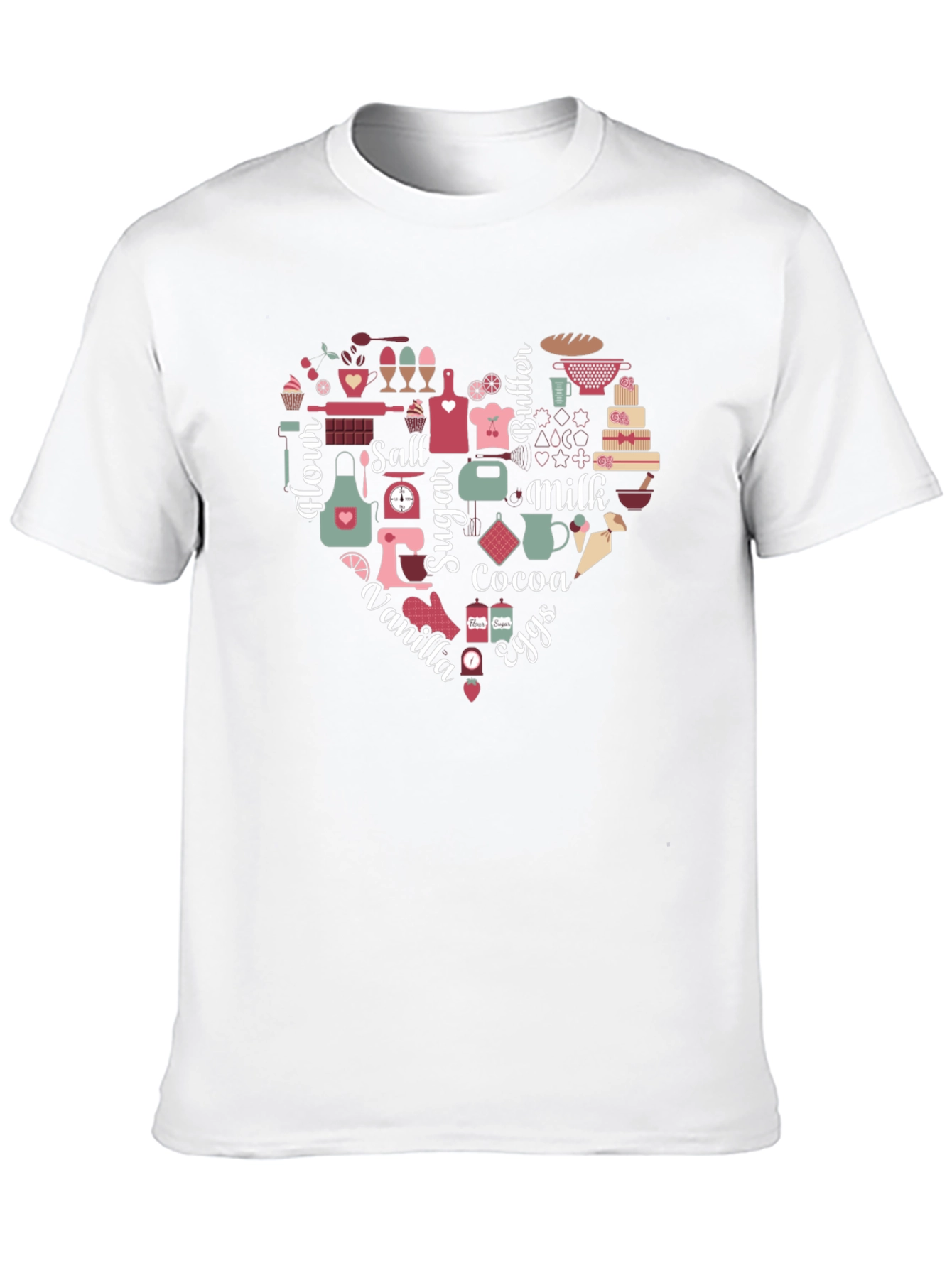 Baking Ingredients Heart Graphic Tee