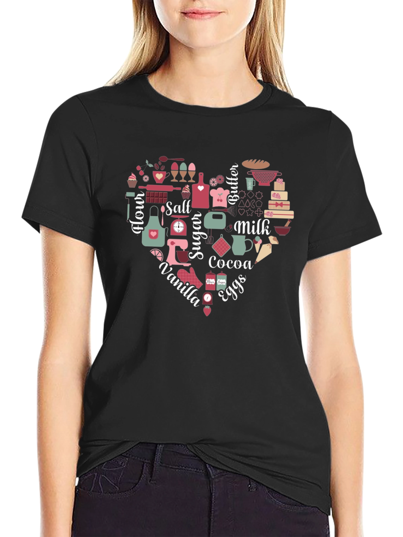 Baking Ingredients Heart Graphic Tee