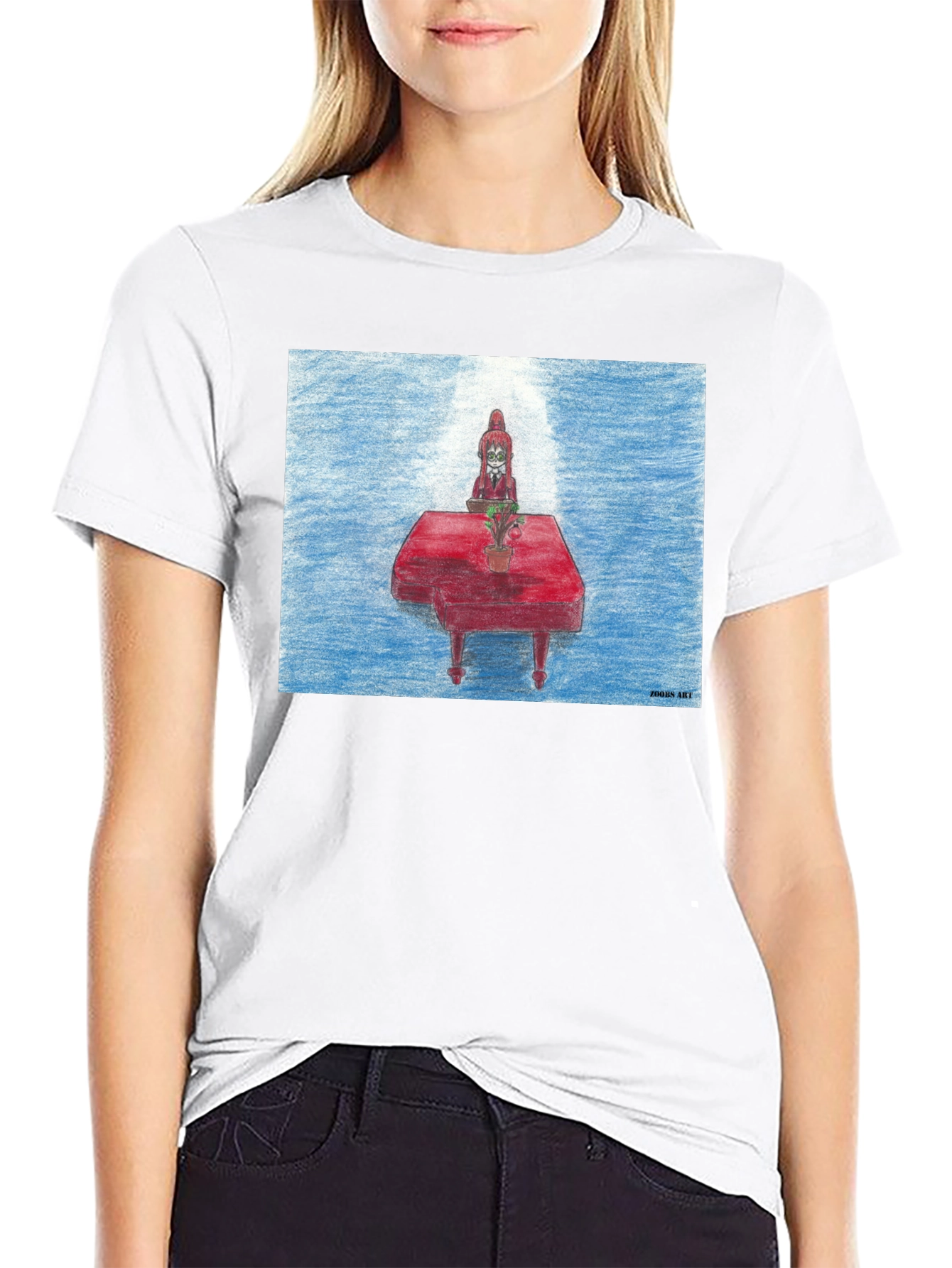 Red Piano T-Shirt - Quirky Music Lover Tee