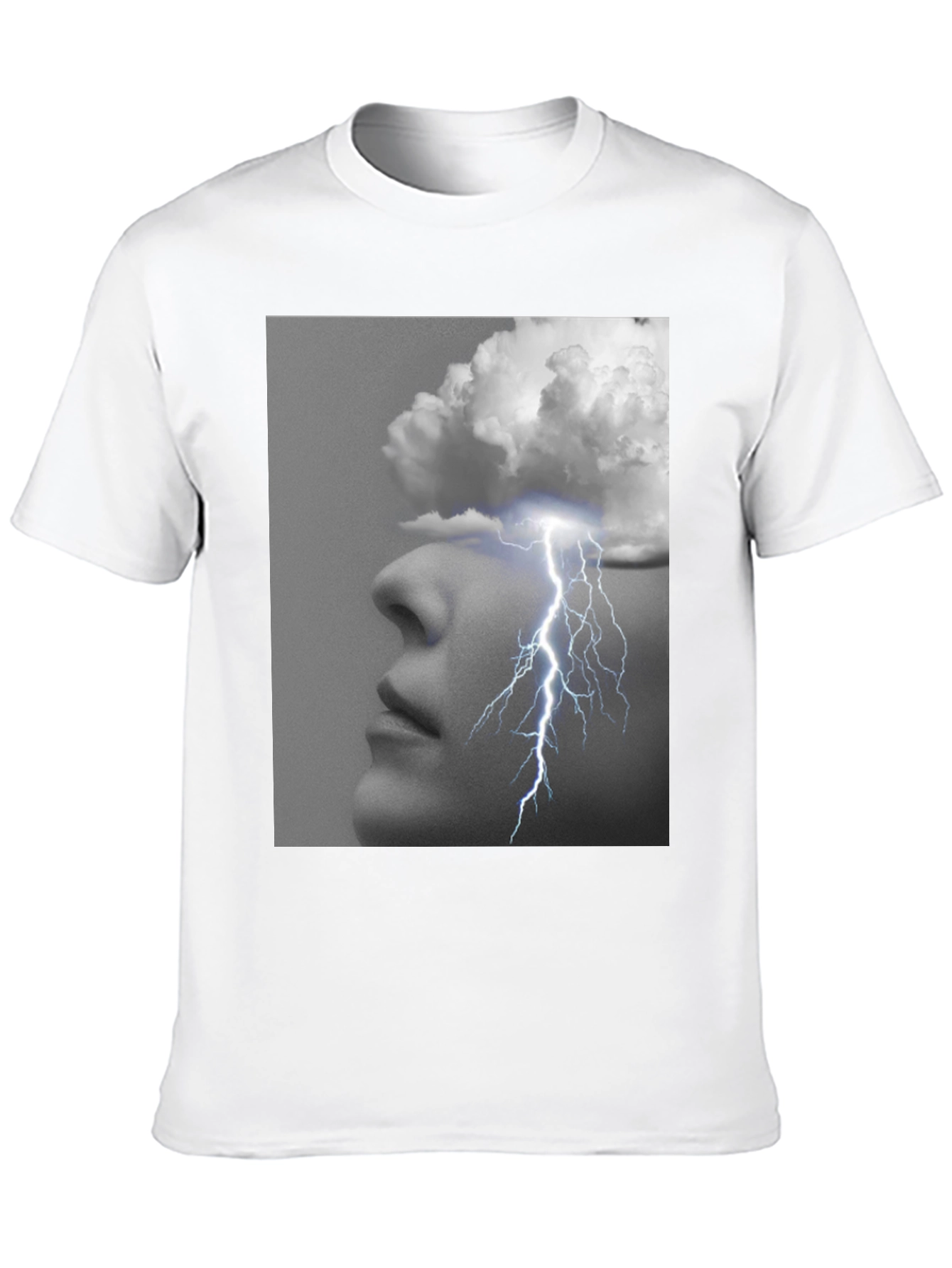 Thought Storm Graphic Tee - Black Cotton T-Shirt