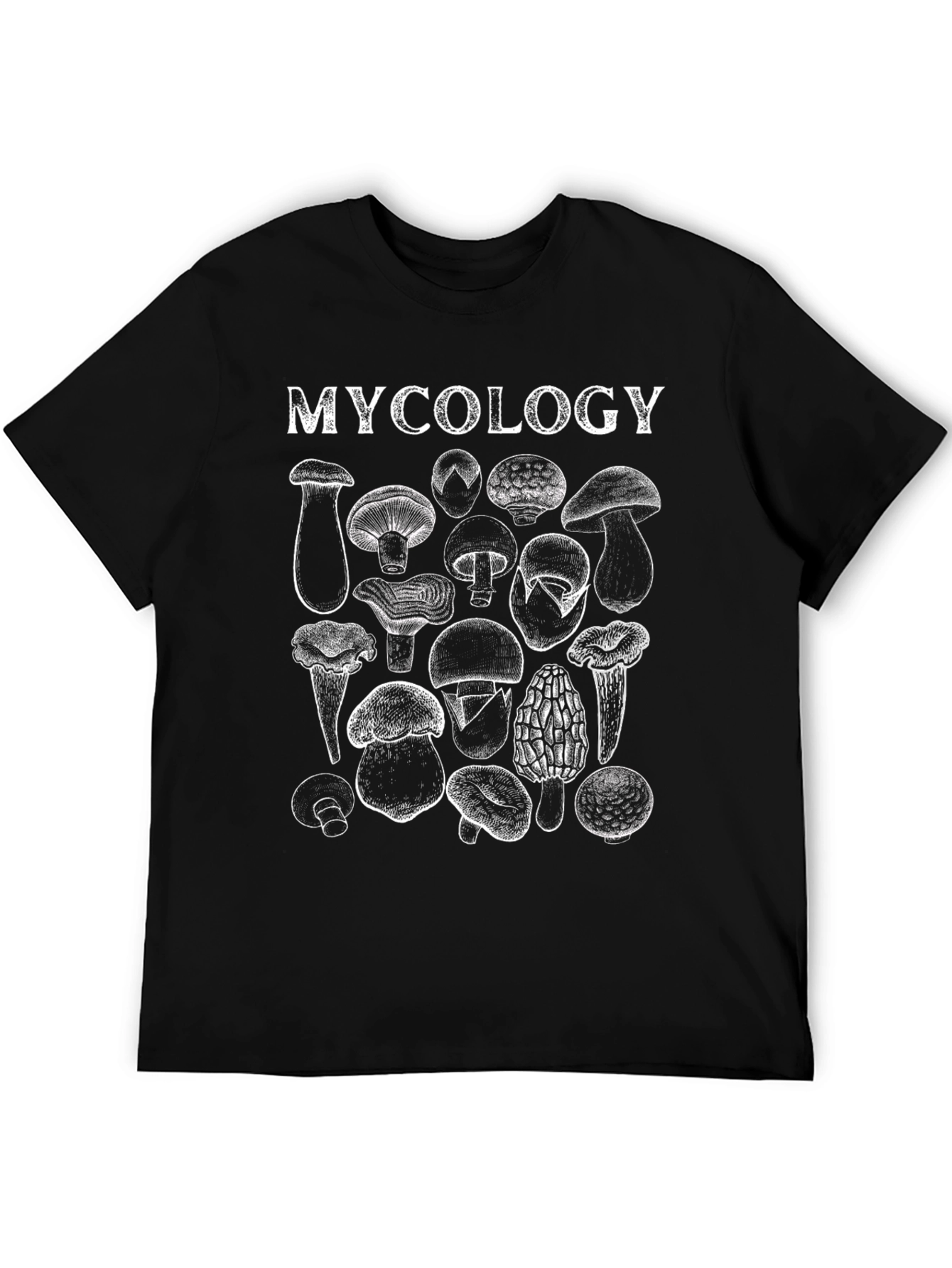 Mycology Mushroom T-Shirt - Black Cotton Blend