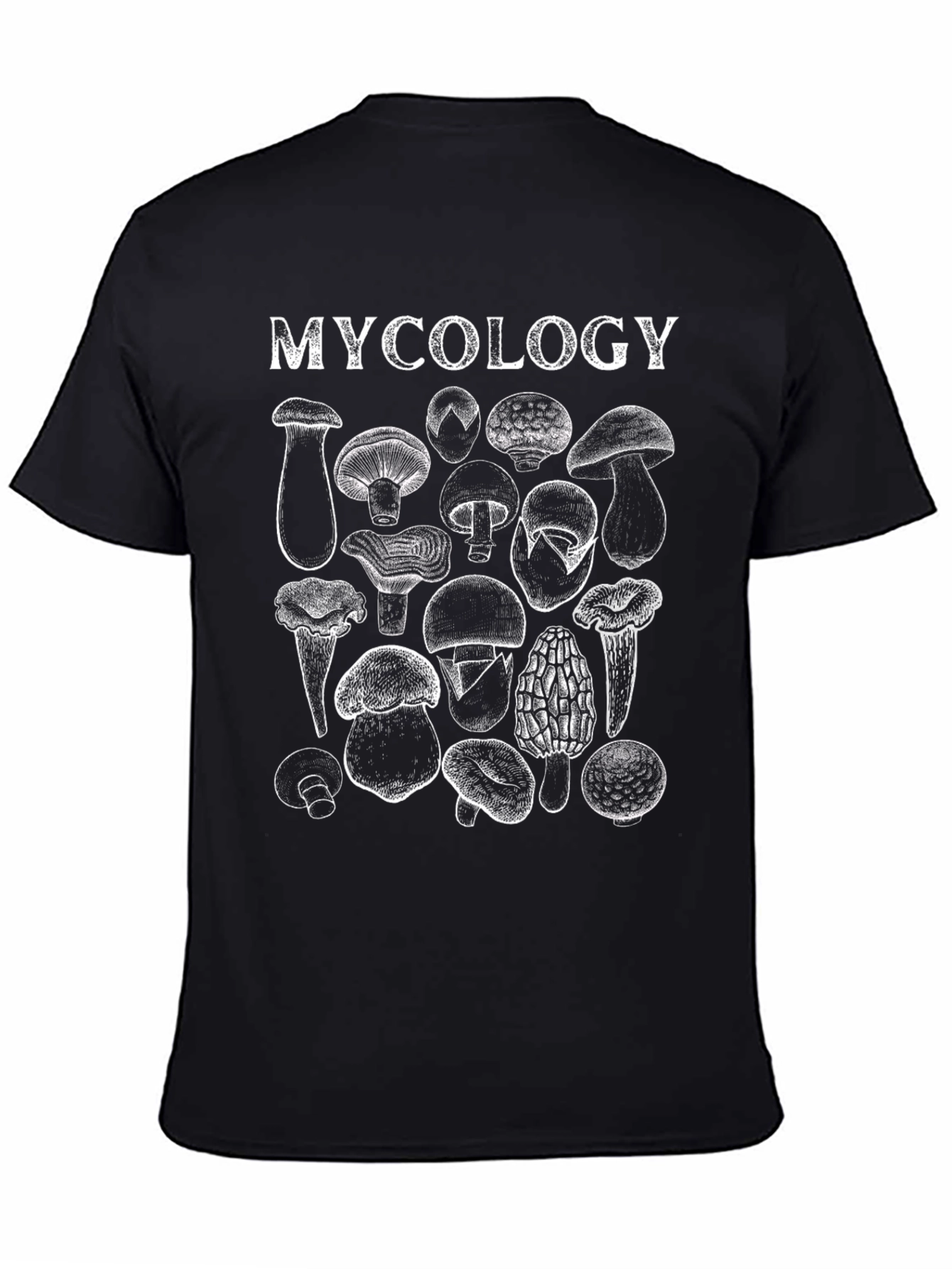 Mycology Mushroom T-Shirt - Black Cotton Blend