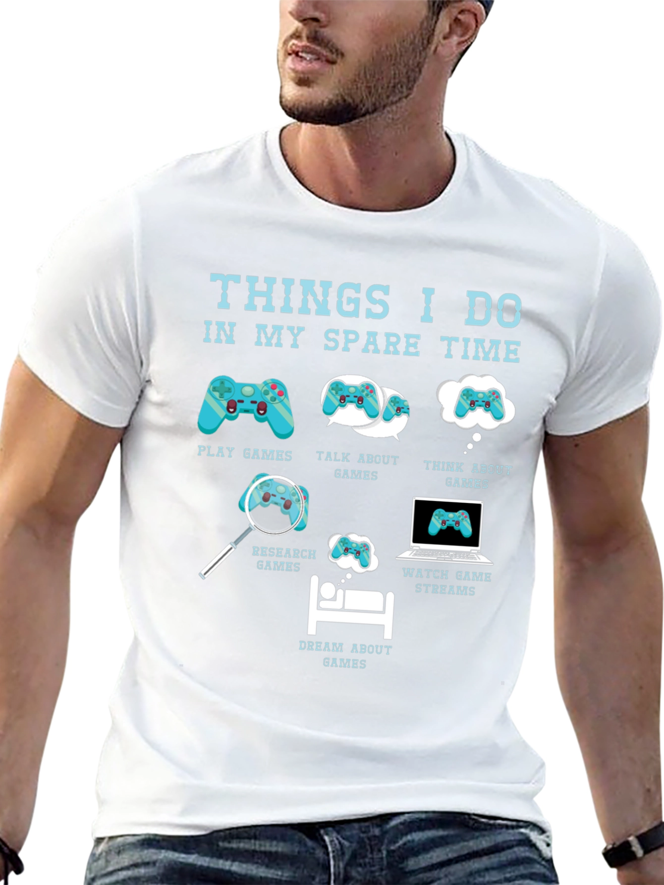 Gamers Spare Time T-Shirt - Play Dream Stream Games!