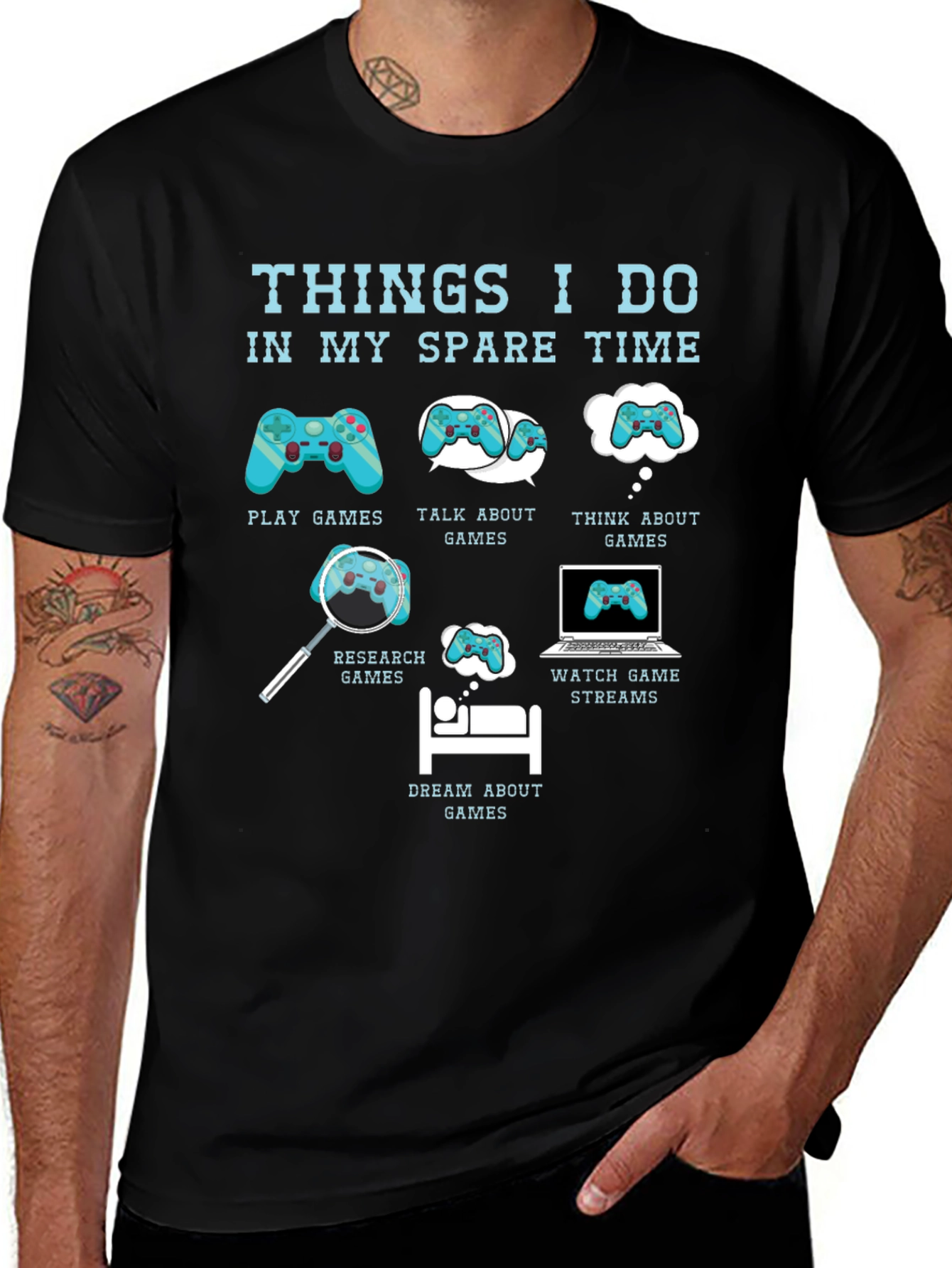 Gamers Spare Time T-Shirt - Play Dream Stream Games!