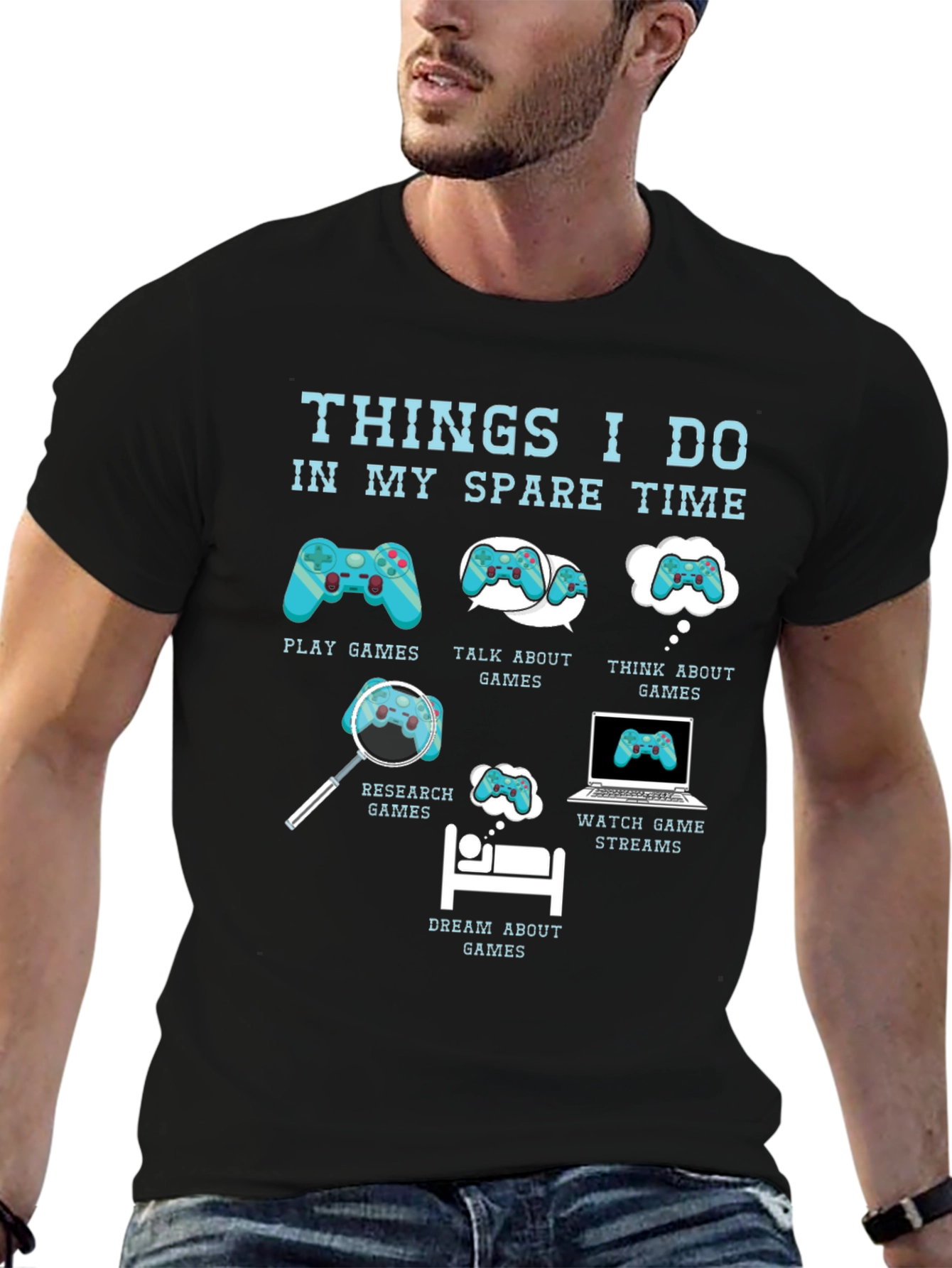 Gamers Spare Time T-Shirt - Play Dream Stream Games!