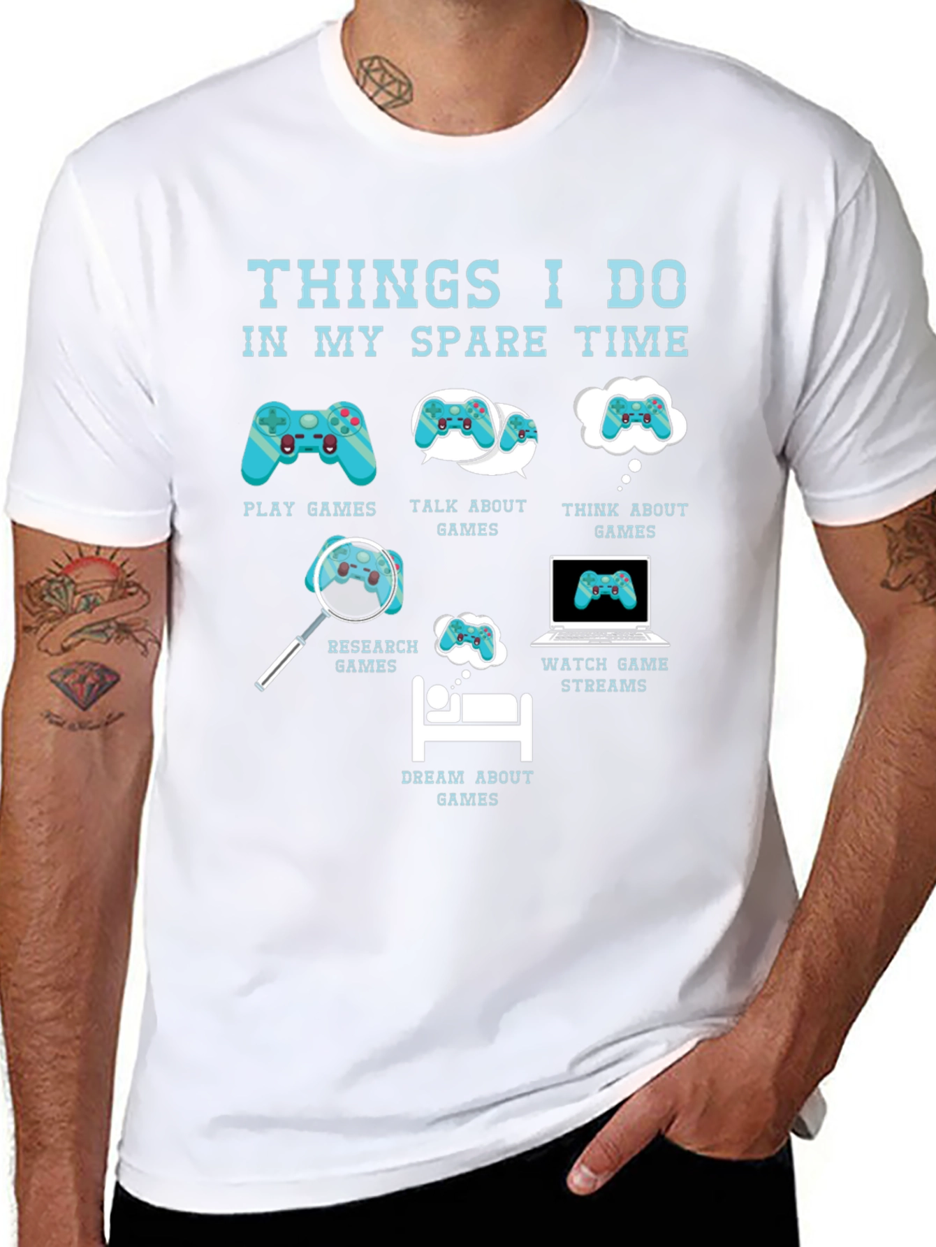 Gamers Spare Time T-Shirt - Play Dream Stream Games!