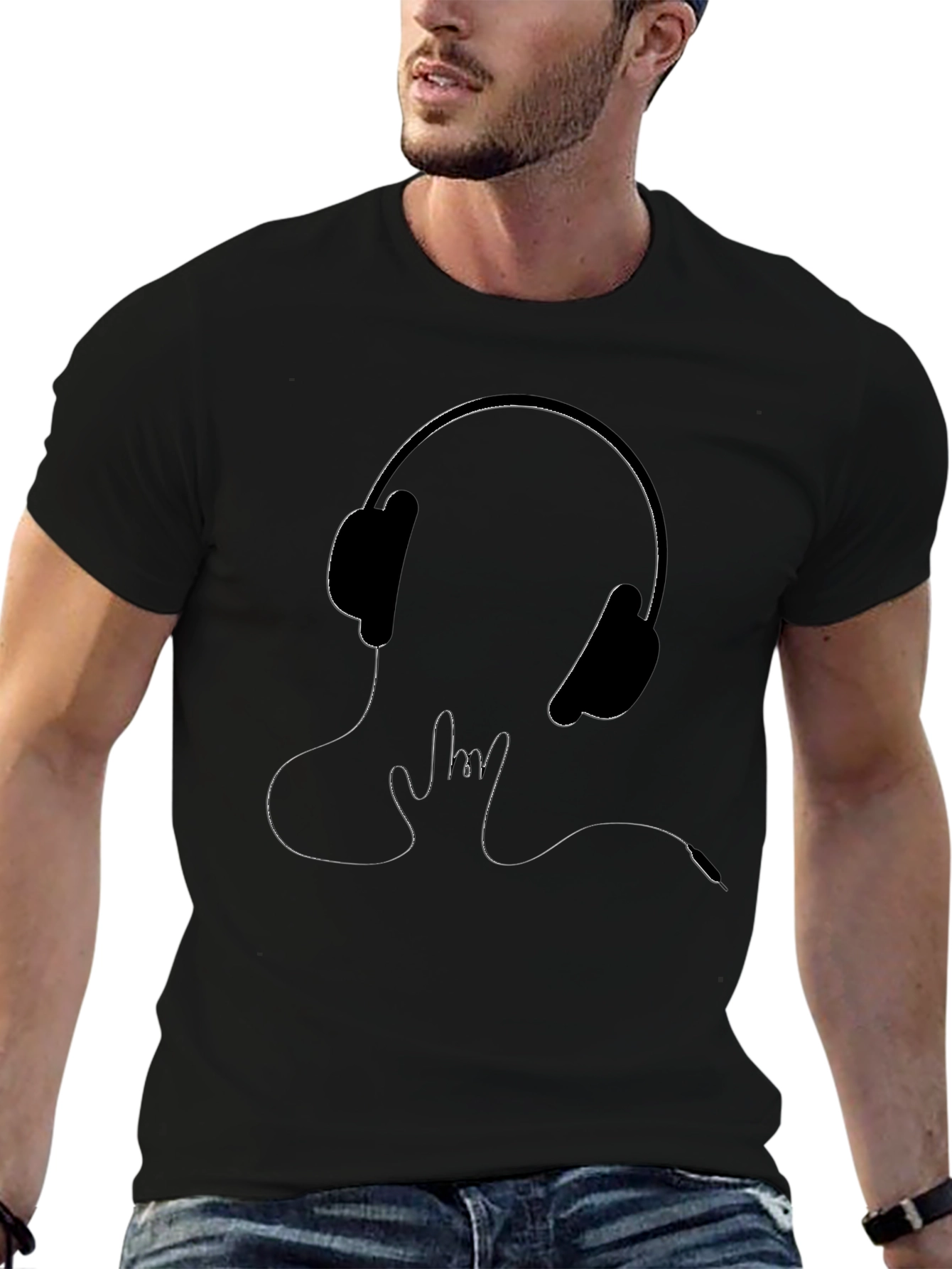 Headphone Rock On T-Shirt - Cool Graphic Tee