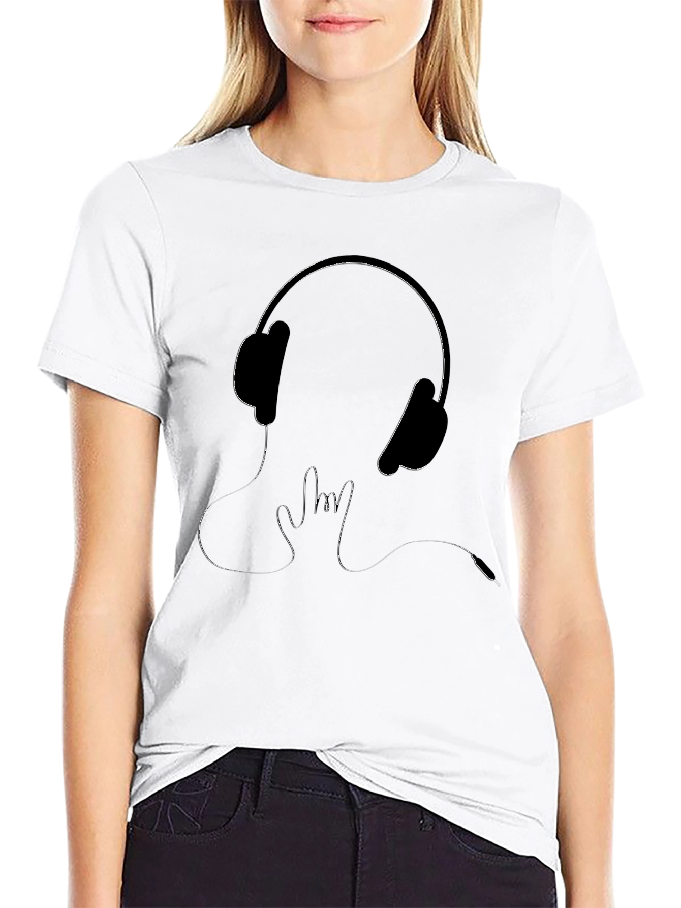 Headphone Rock On T-Shirt - Cool Graphic Tee