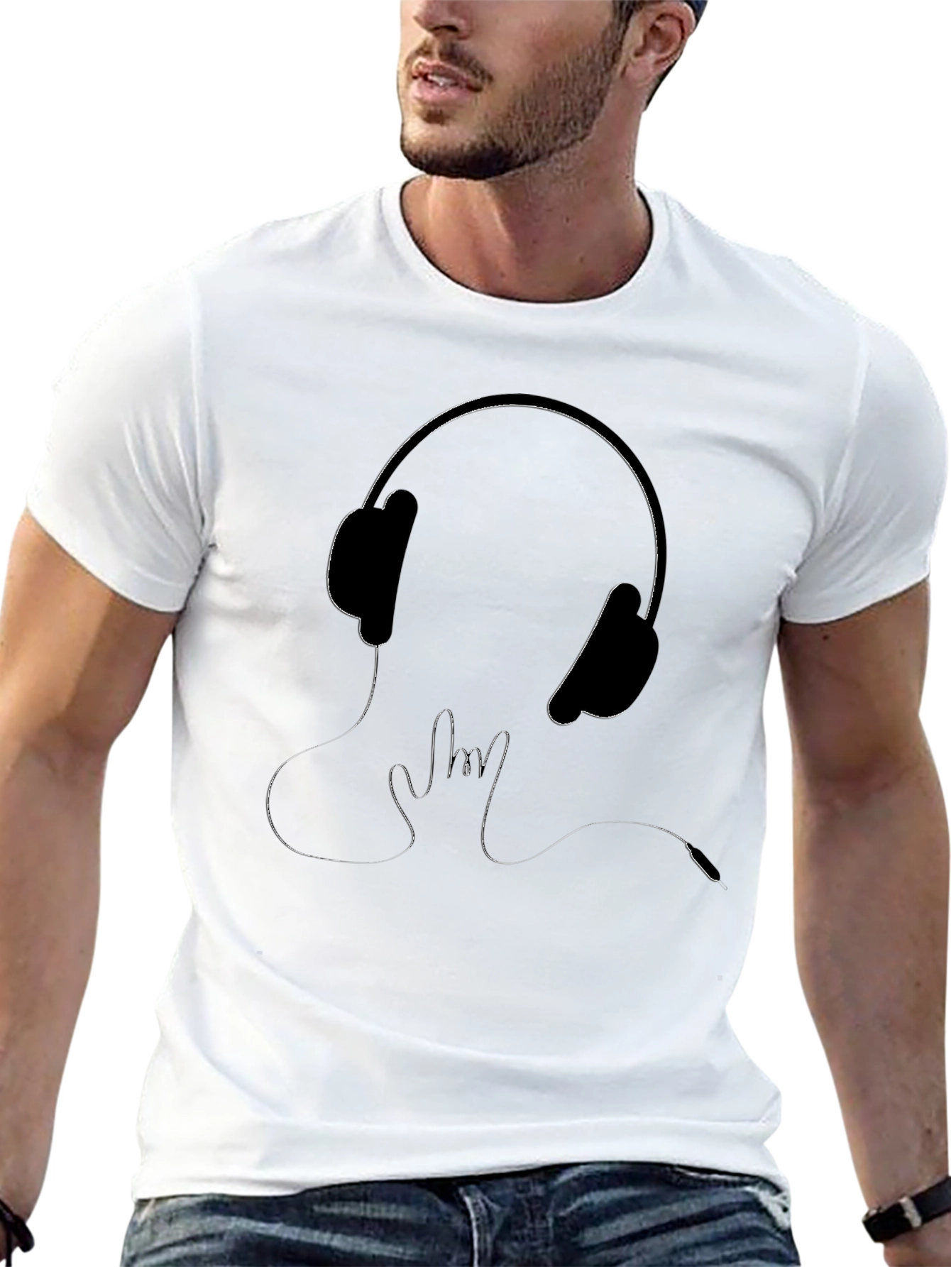Headphone Rock On T-Shirt - Cool Graphic Tee
