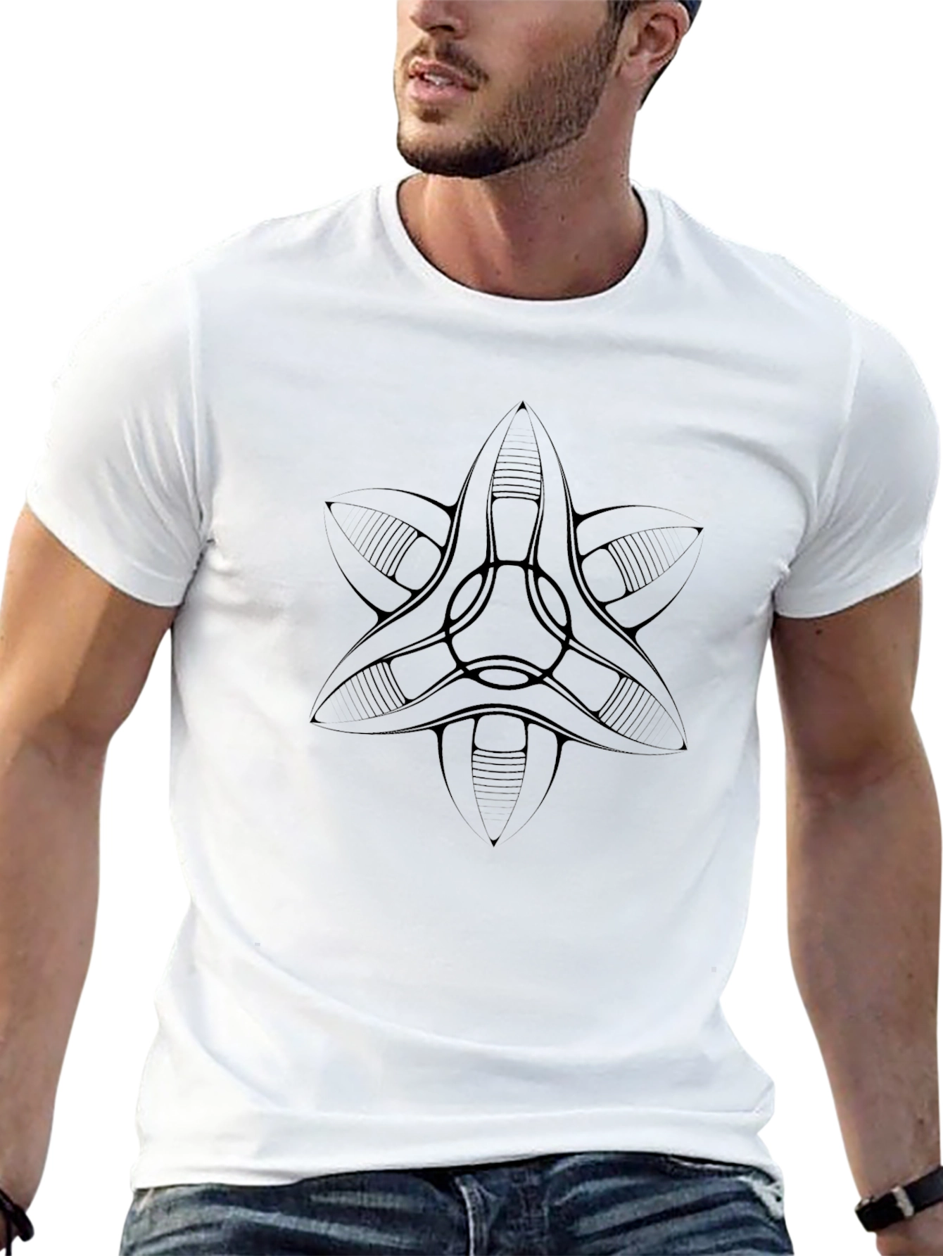 Abstract Design Black T-Shirt