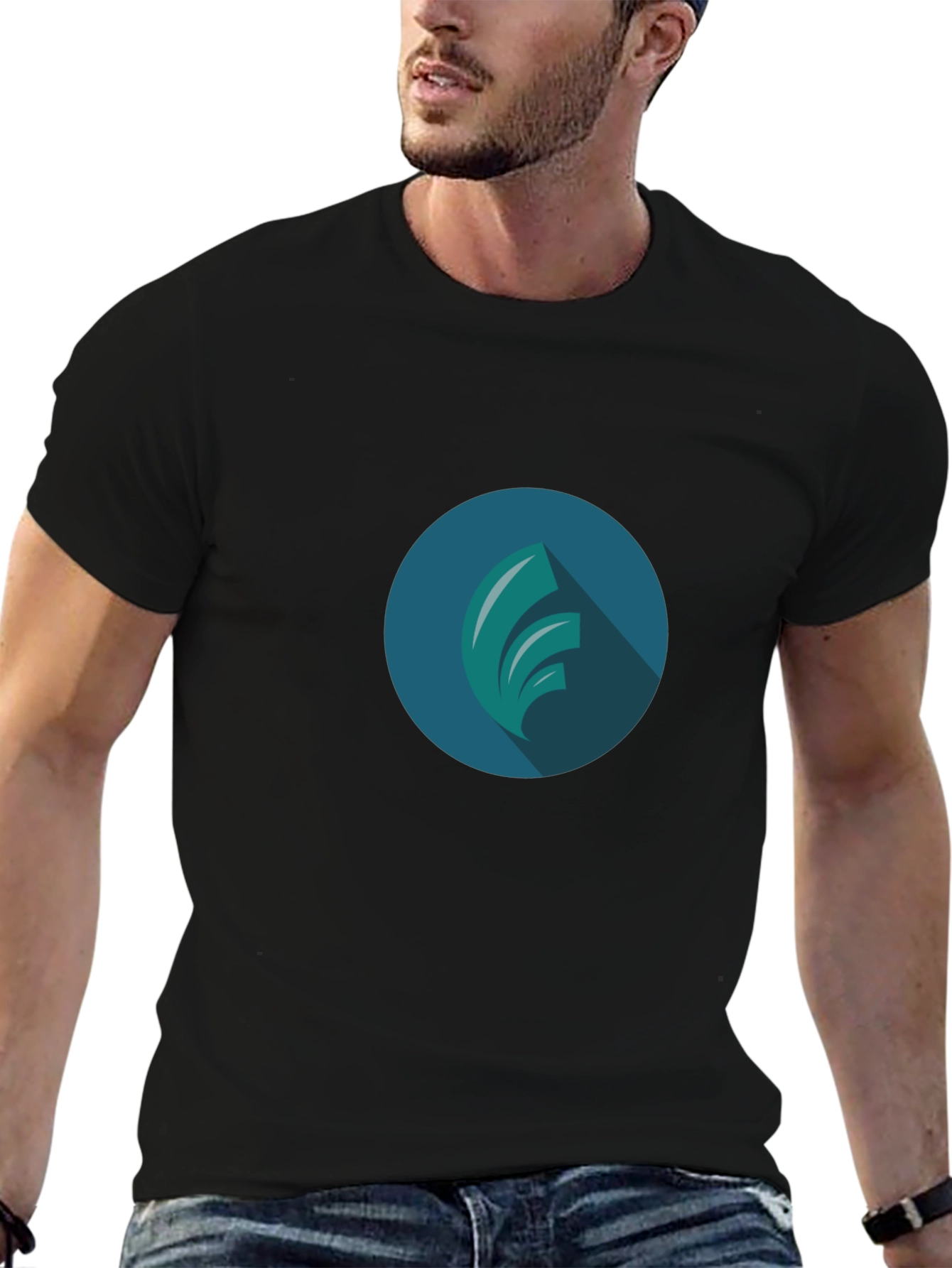 Modern Graphic Tee - Black T-Shirt with Abstract Design