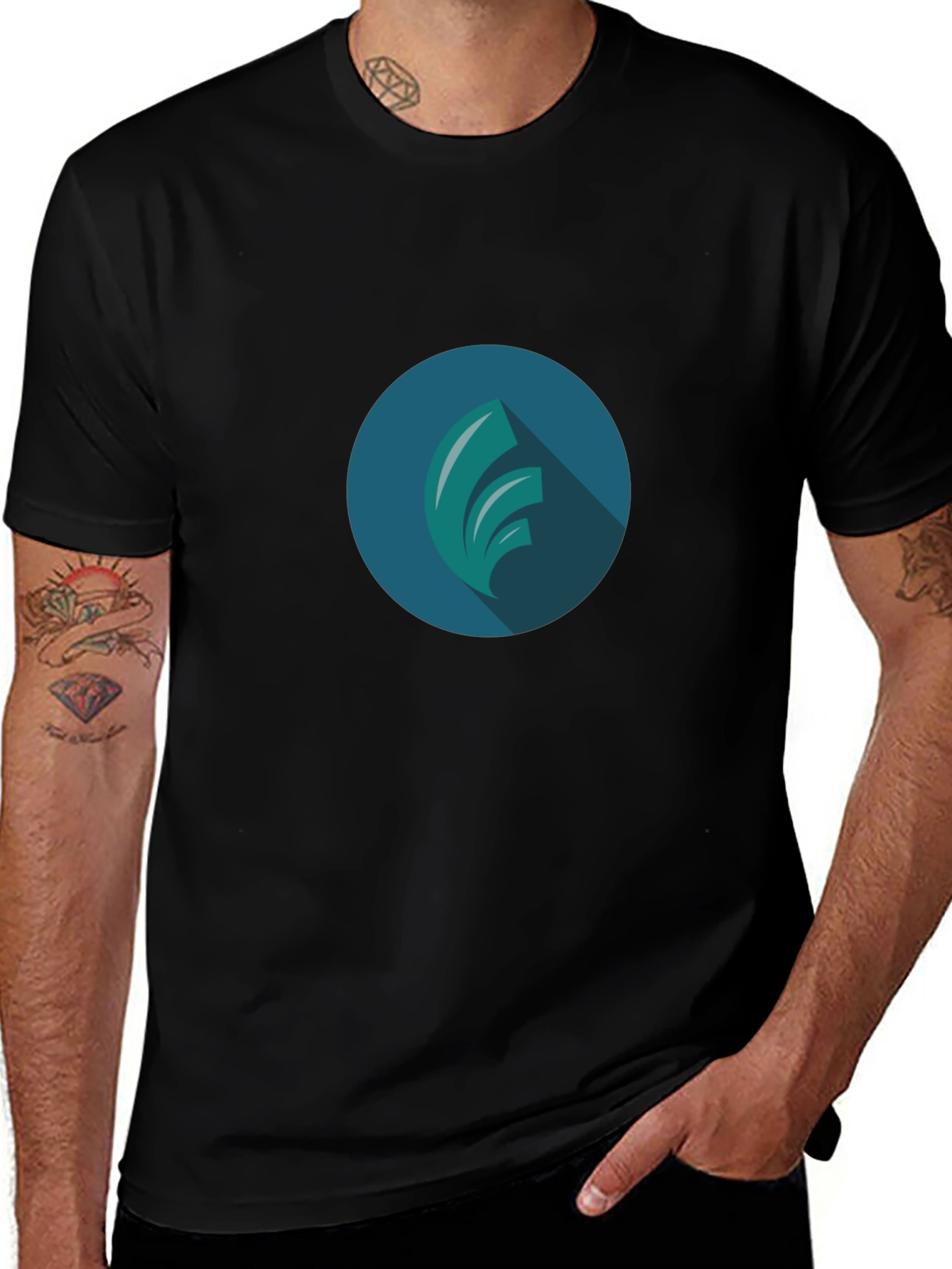 Modern Graphic Tee - Black T-Shirt with Abstract Design