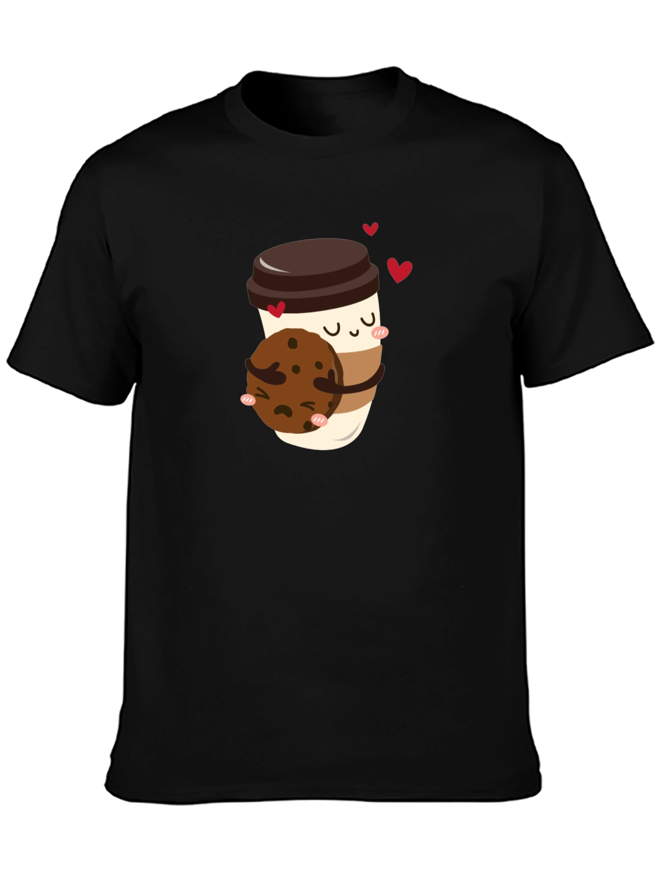 Coffee & Cookie Graphic T-Shirt - Black