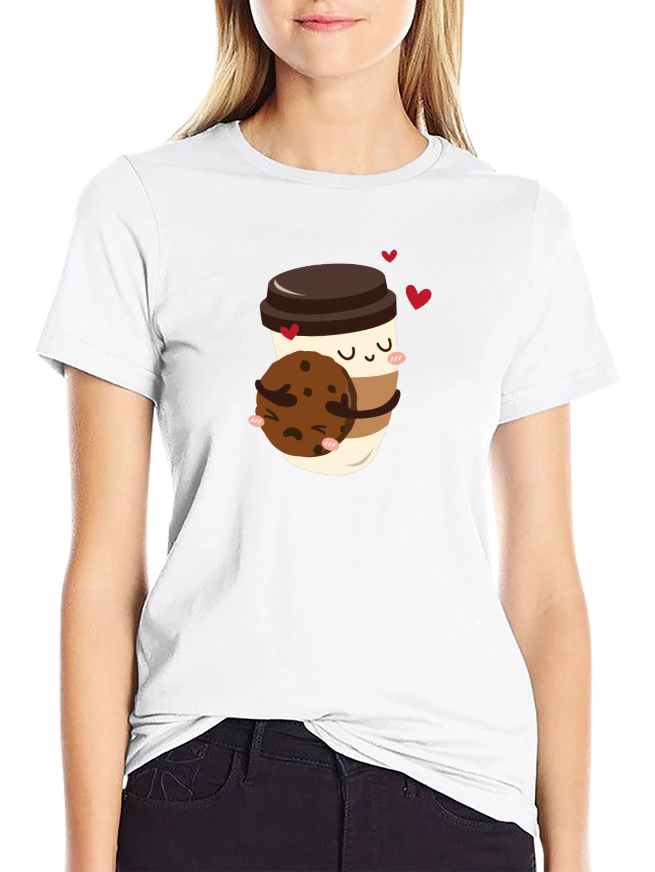 Coffee & Cookie Graphic T-Shirt - Black
