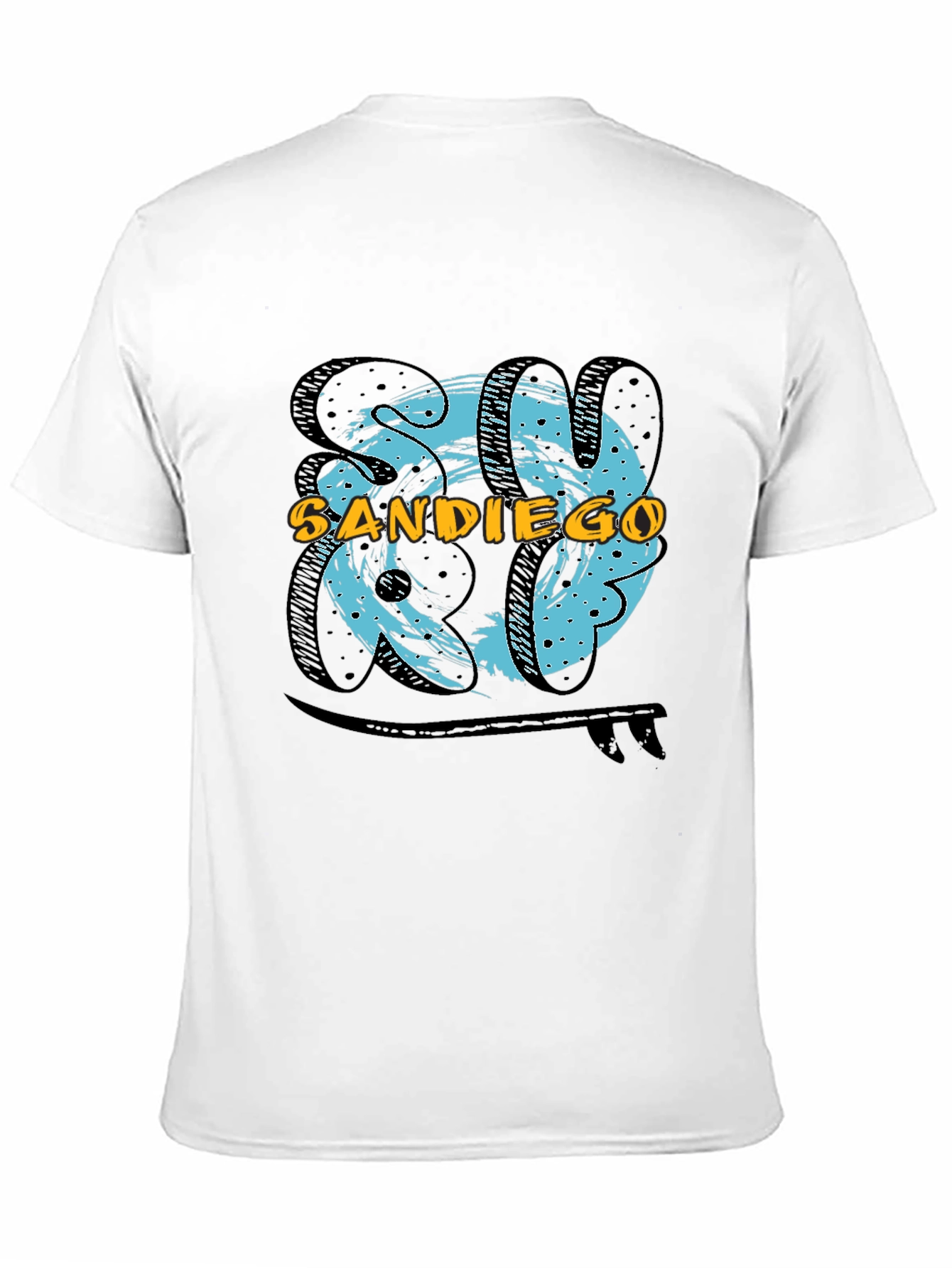 San Diego Surf T-Shirt - Black Cotton Tee