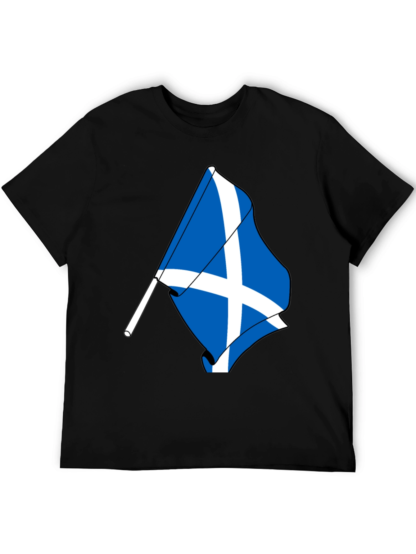 Scotland Flag Graphic Tee - Black Cotton Blend