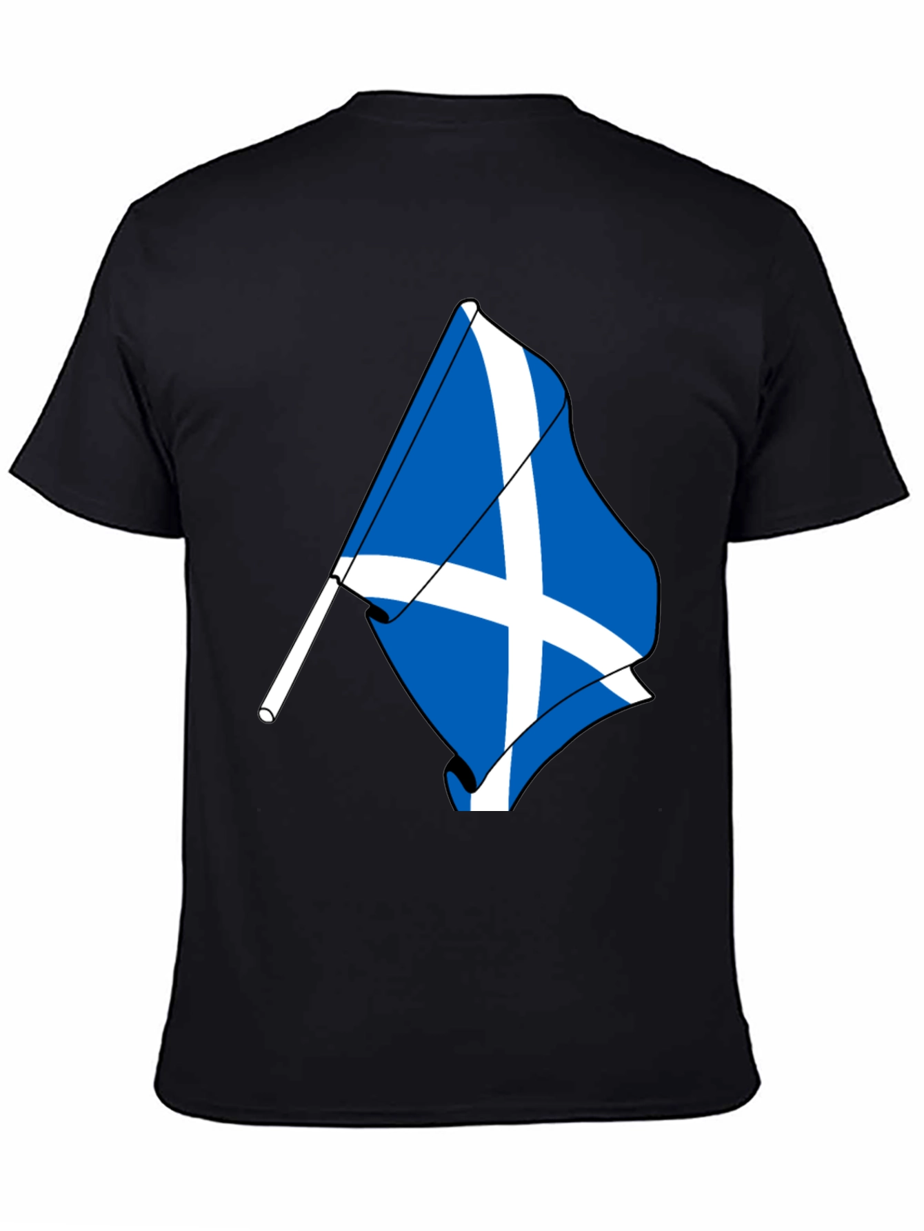 Scotland Flag Graphic Tee - Black Cotton Blend