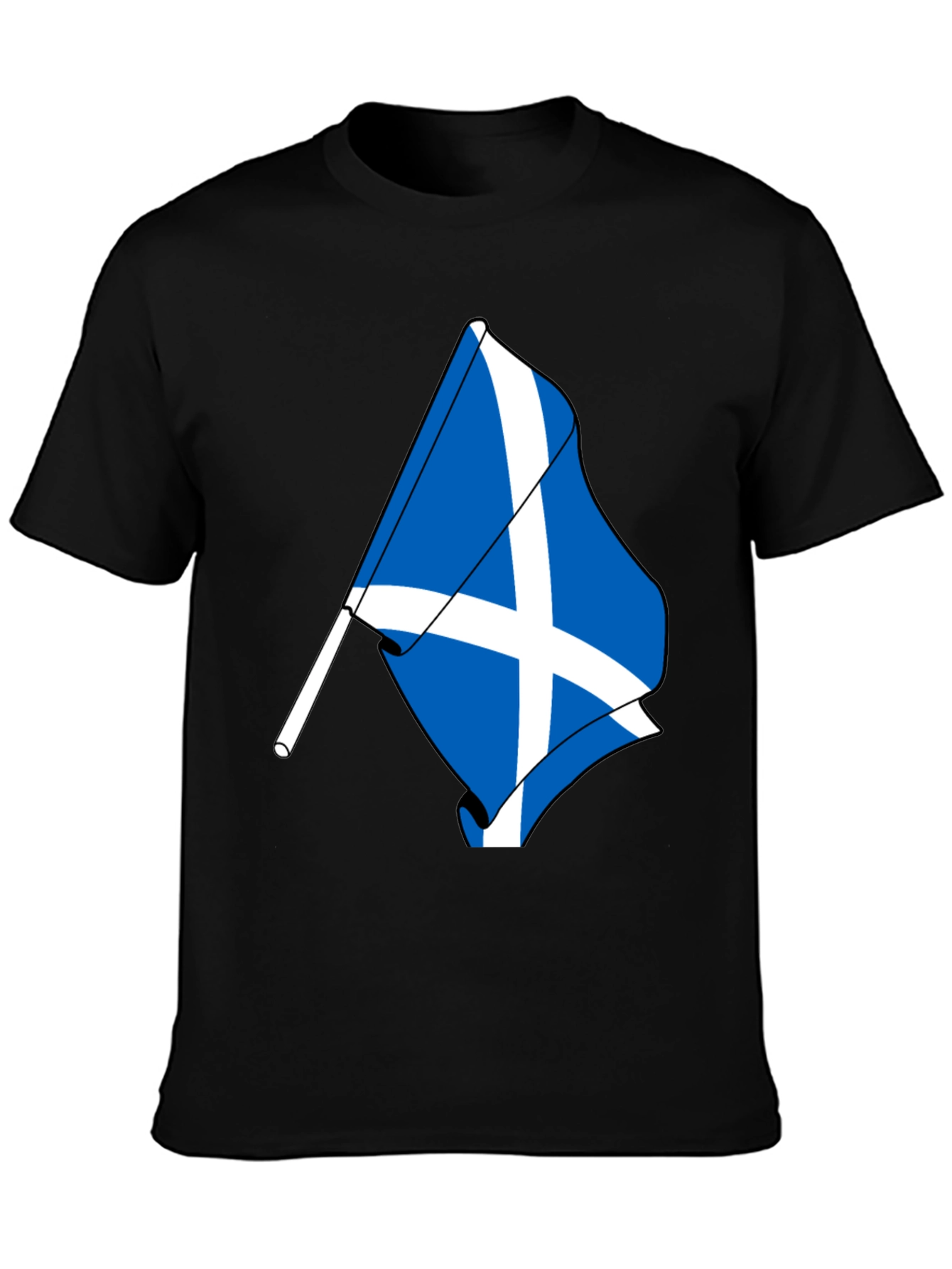Scotland Flag Graphic Tee - Black Cotton Blend