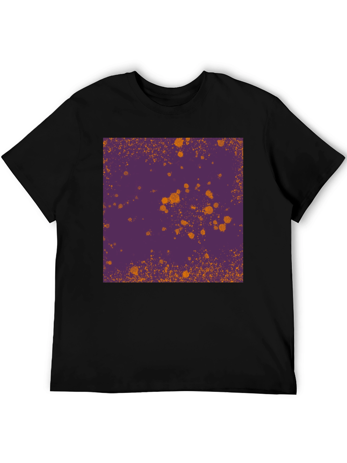 Black T-Shirt with Abstract Splatter Design