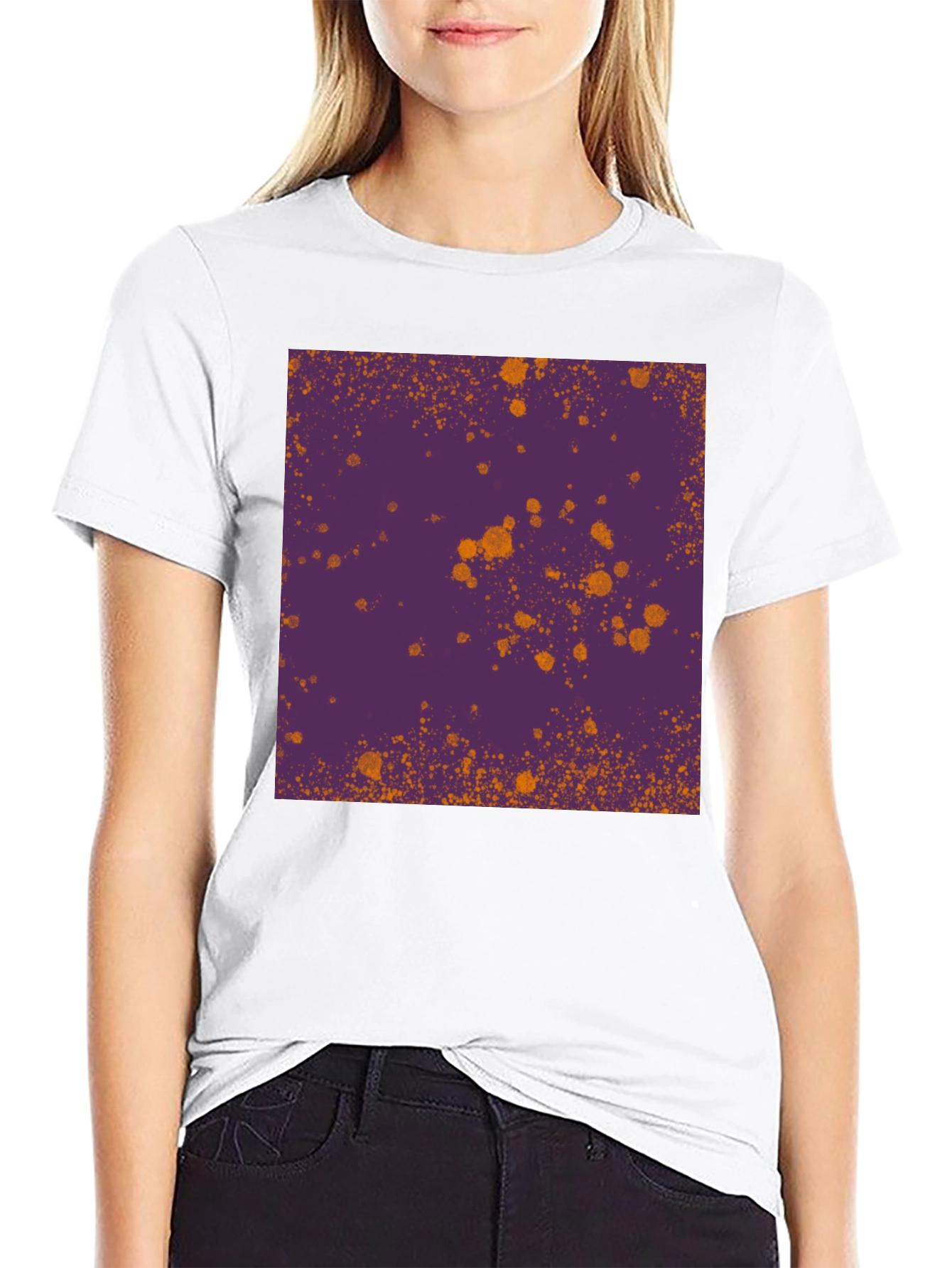 Black T-Shirt with Abstract Splatter Design