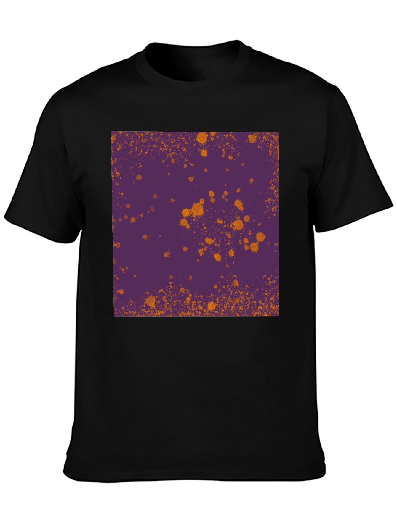 Black T-Shirt with Abstract Splatter Design