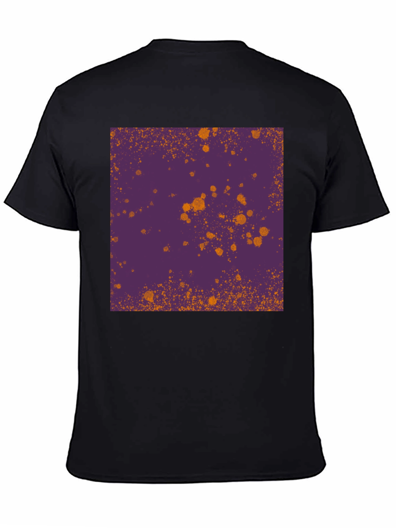 Black T-Shirt with Abstract Splatter Design