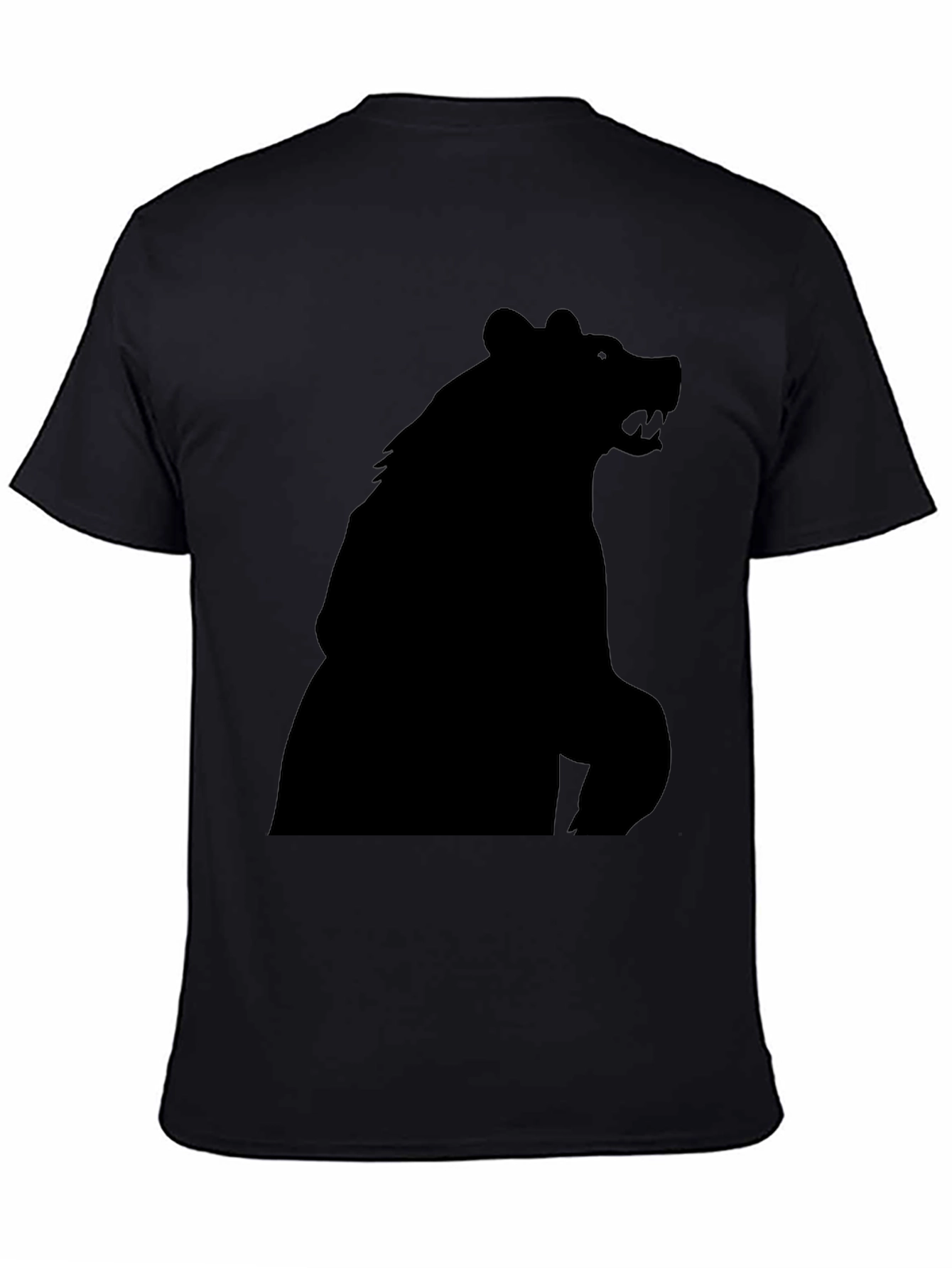 Black Bear Silhouette Graphic Tee - Mens Fashion