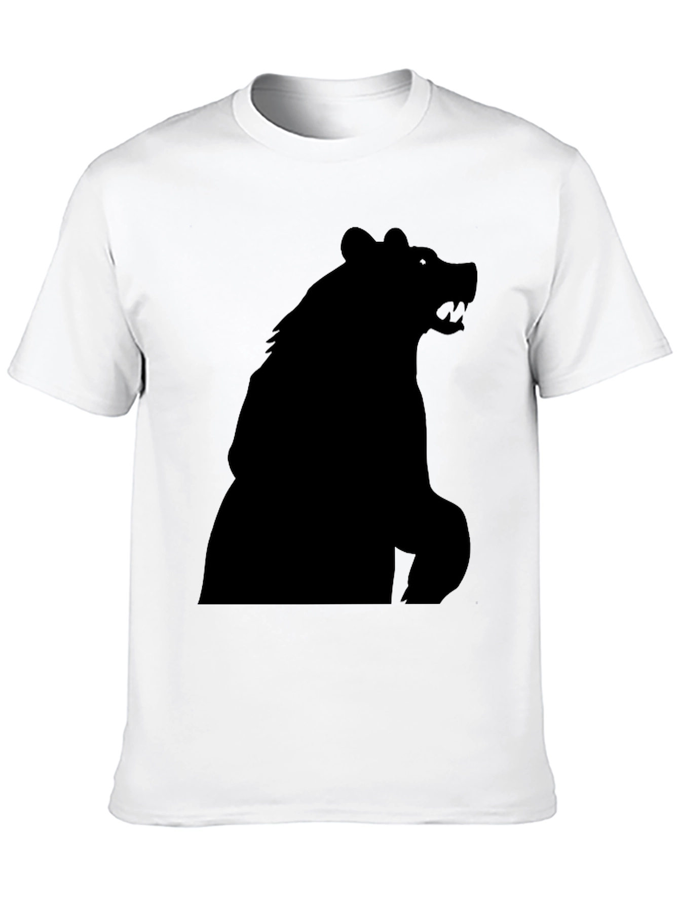 Black Bear Silhouette Graphic Tee - Mens Fashion