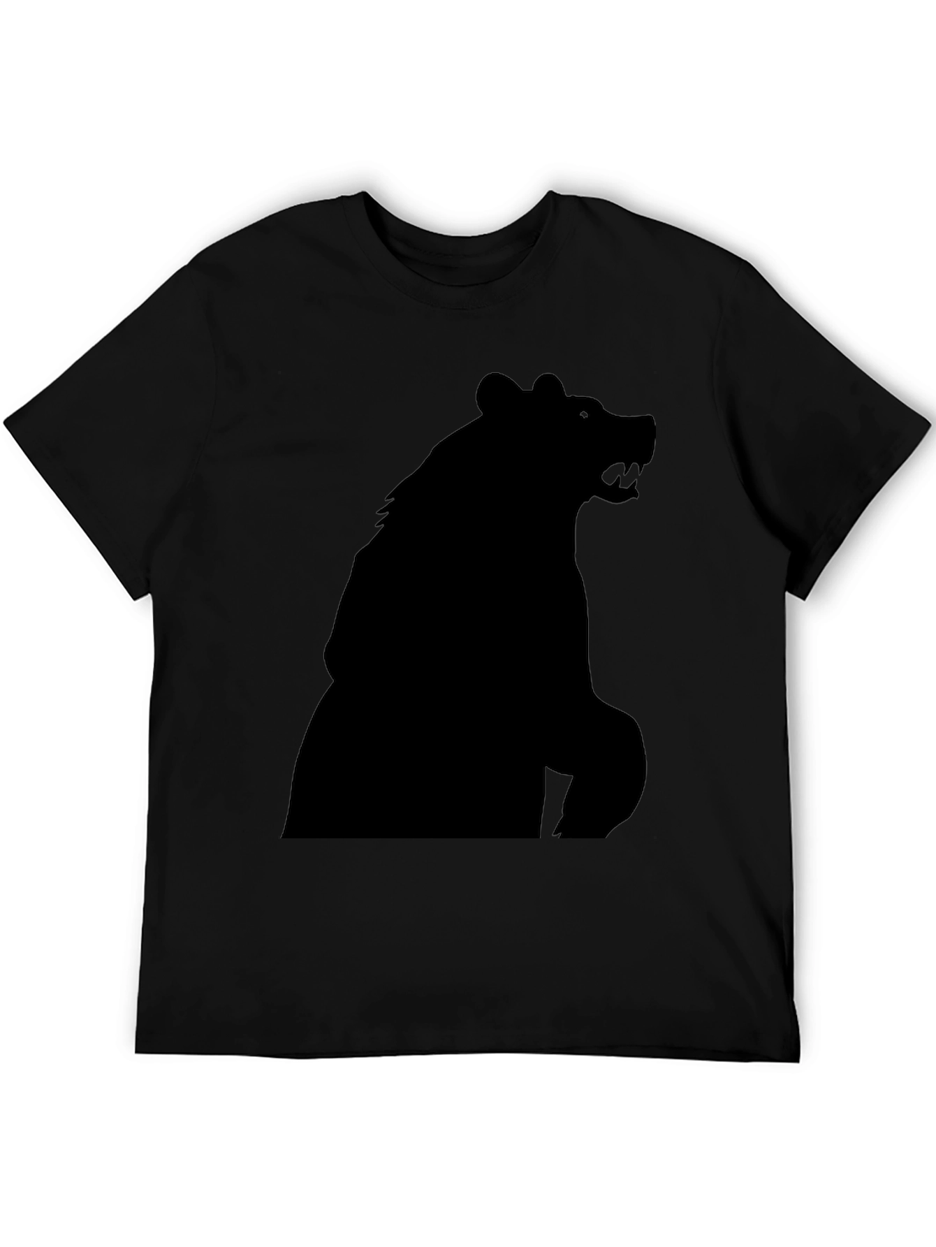 Black Bear Silhouette Graphic Tee - Mens Fashion