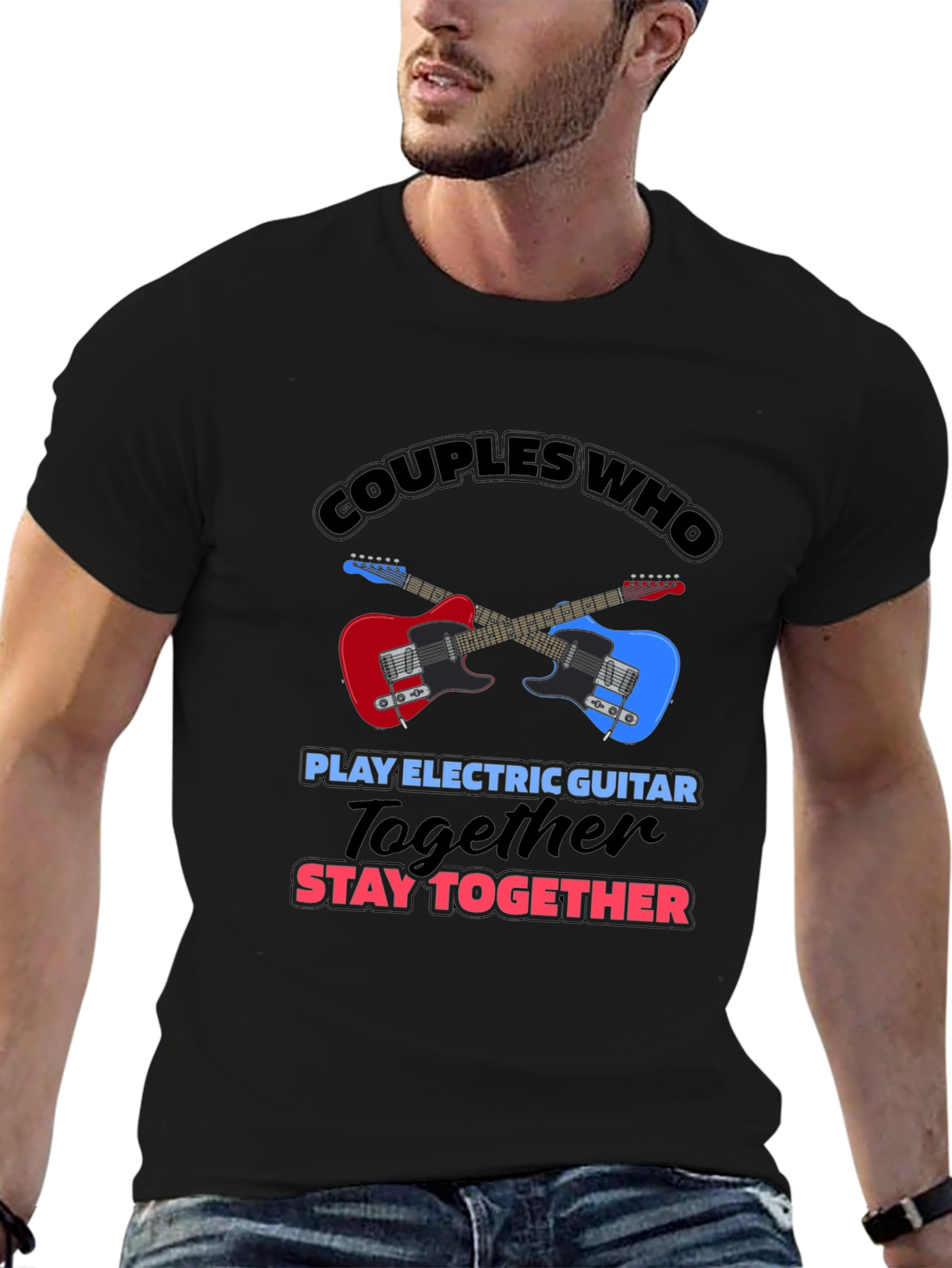 Couples Electric Guitar T-Shirt - Stay Together
