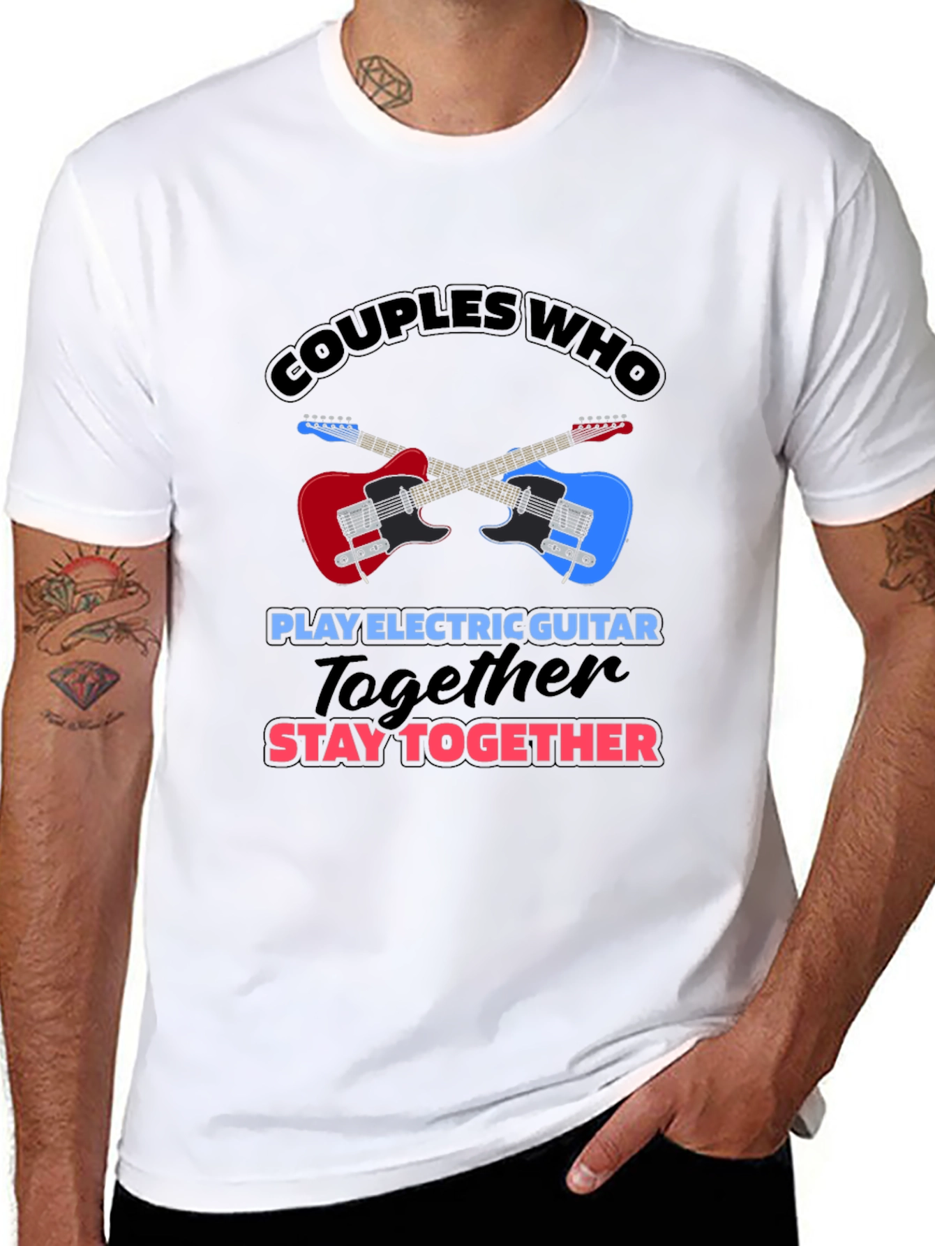 Couples Electric Guitar T-Shirt - Stay Together