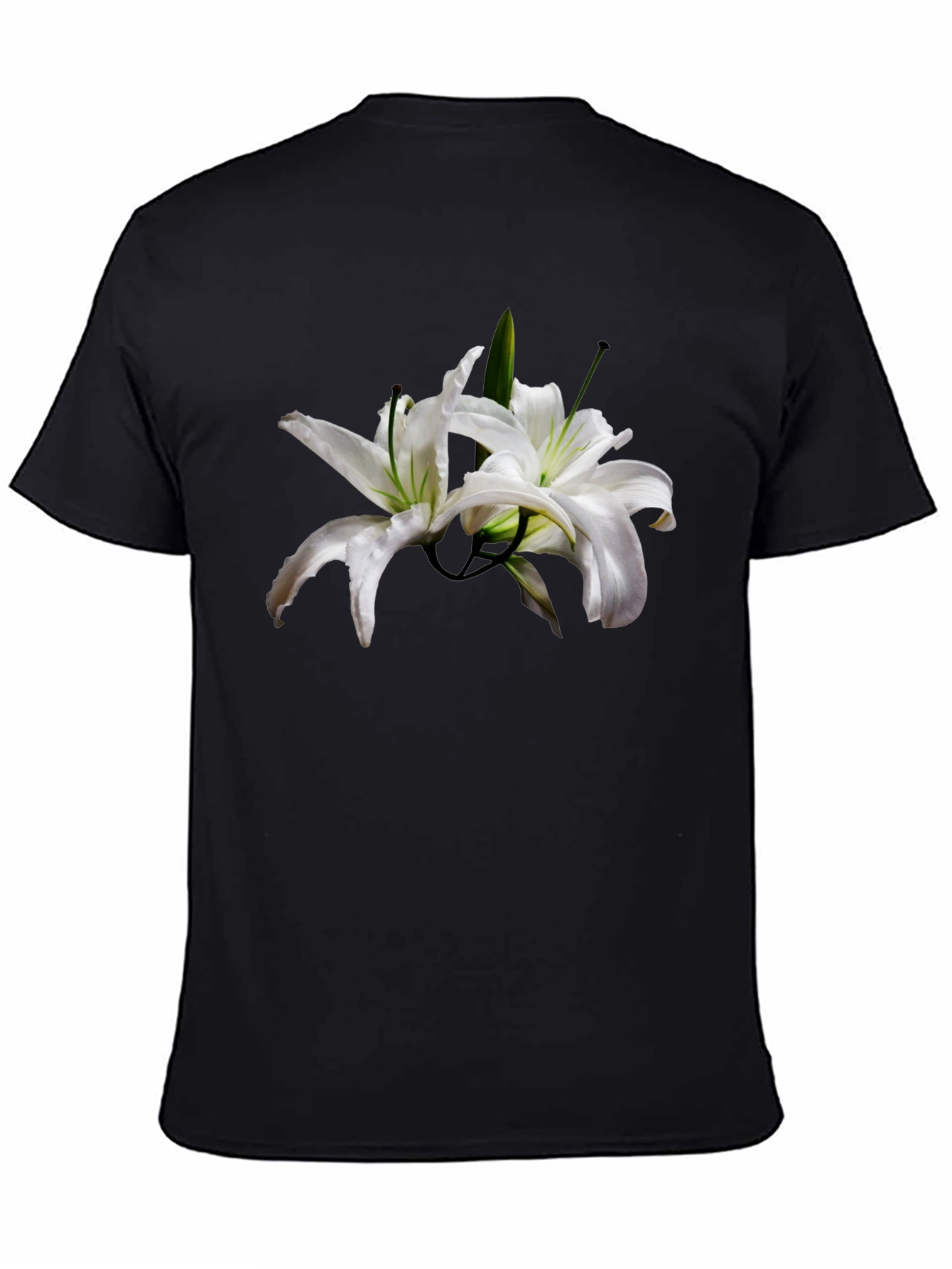Floral Lily Black T-Shirt