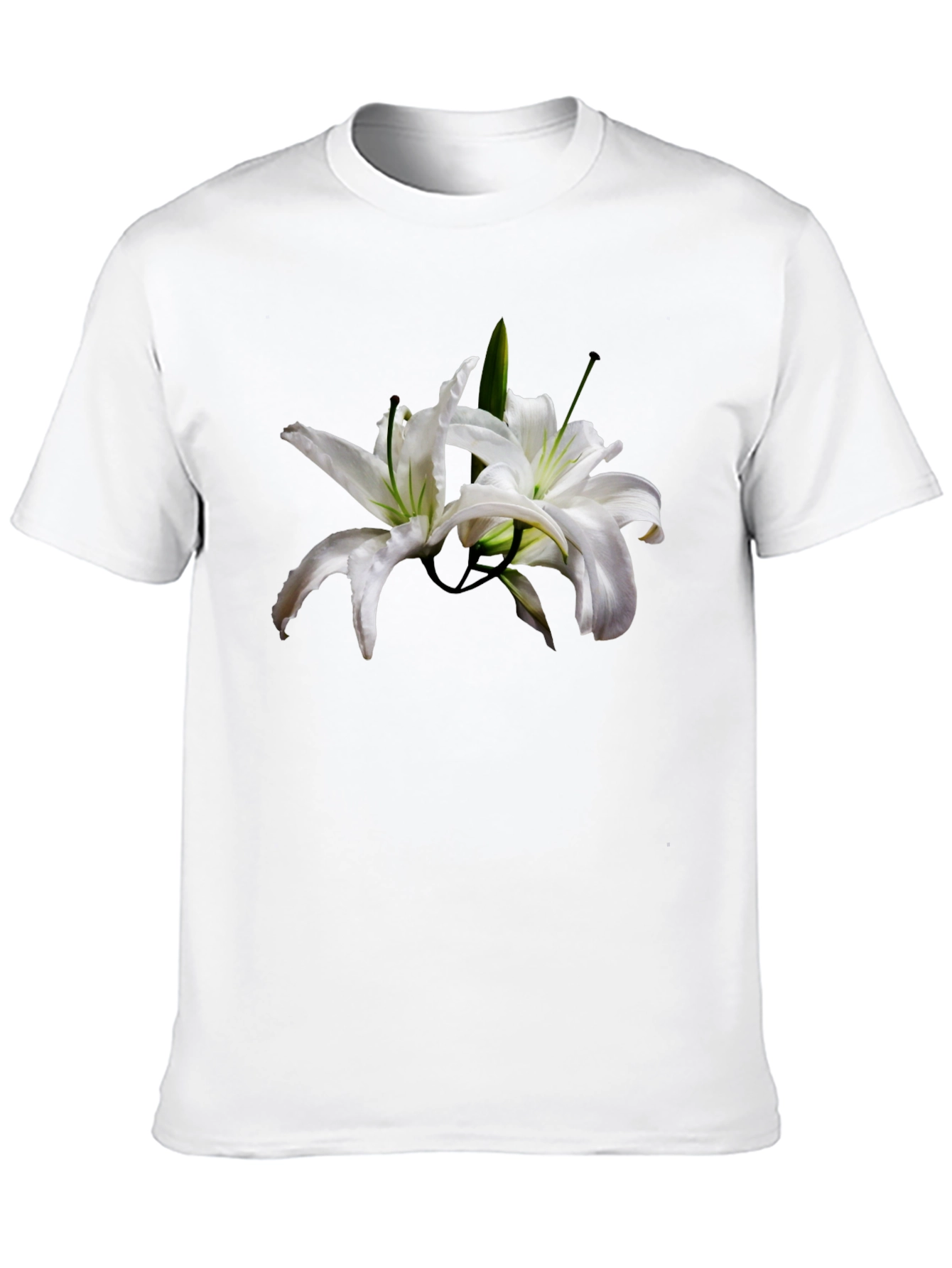 Floral Lily Black T-Shirt