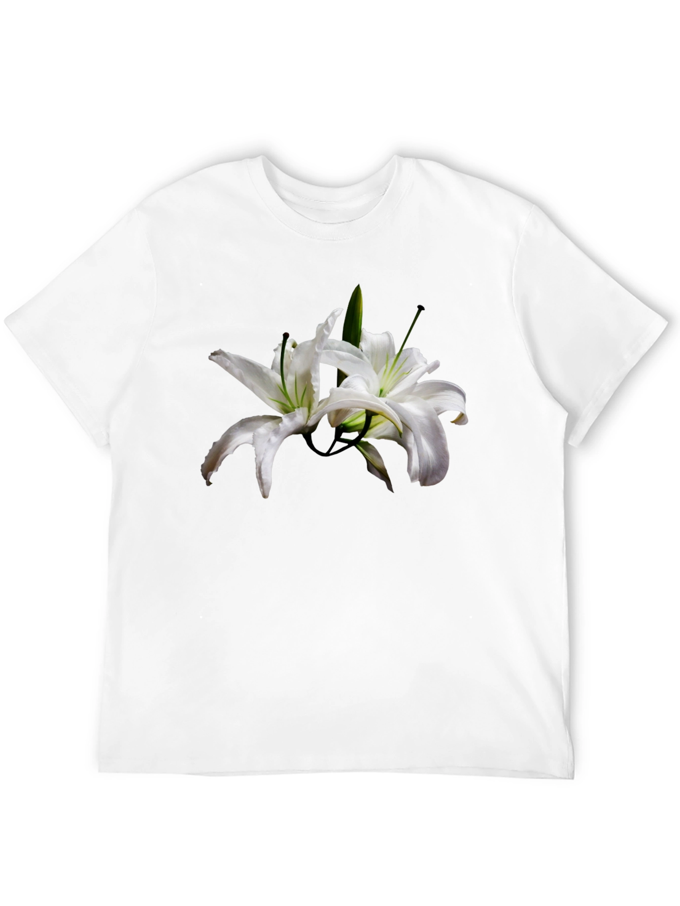Floral Lily Black T-Shirt