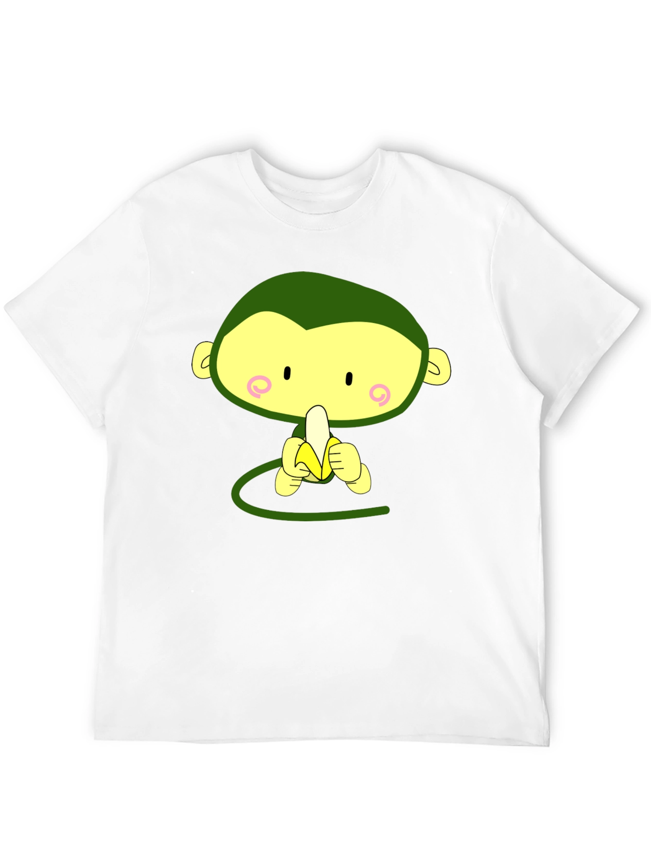 Cute Monkey Eating Banana Graphic Tee