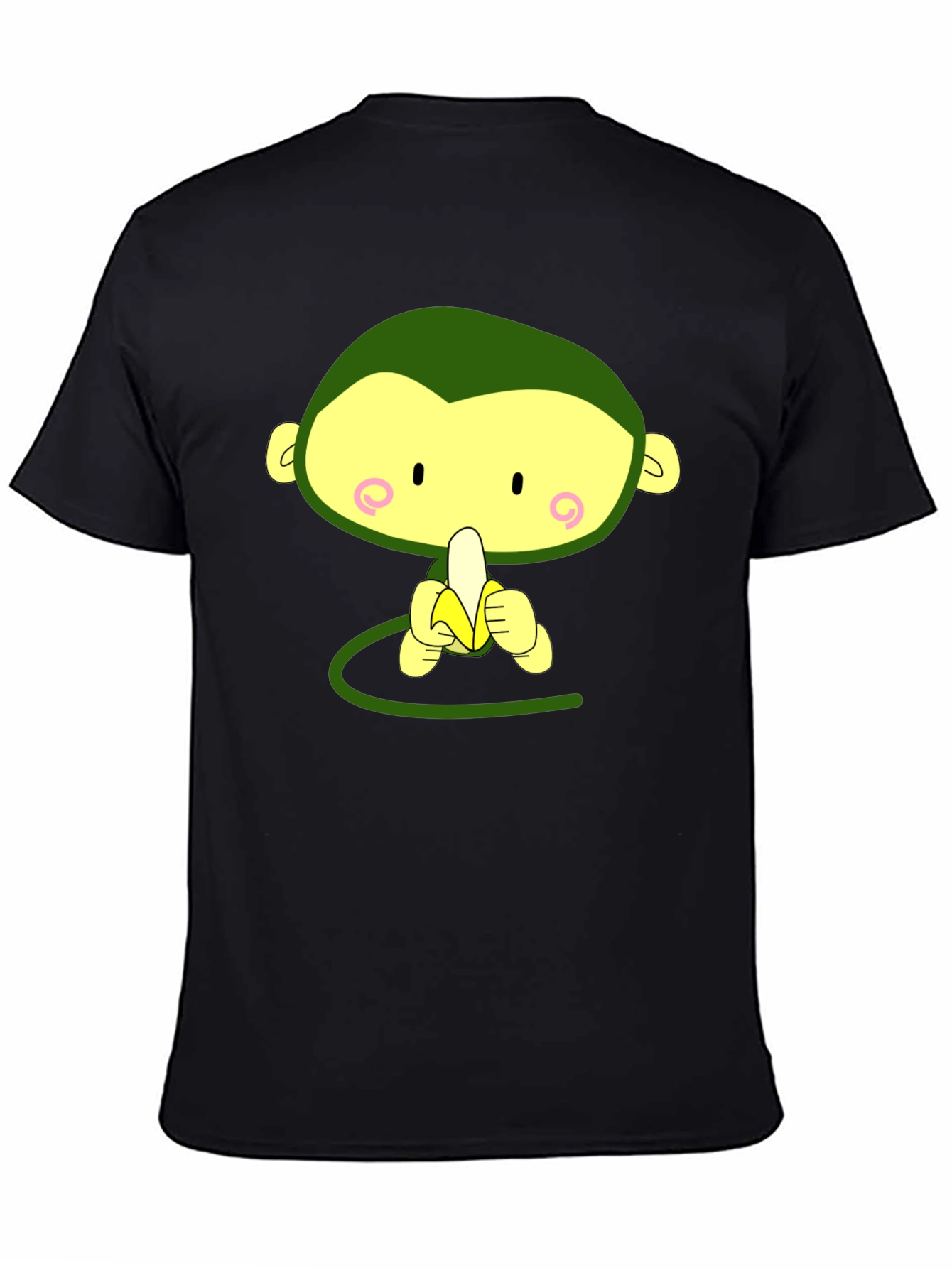 Cute Monkey Eating Banana Graphic Tee